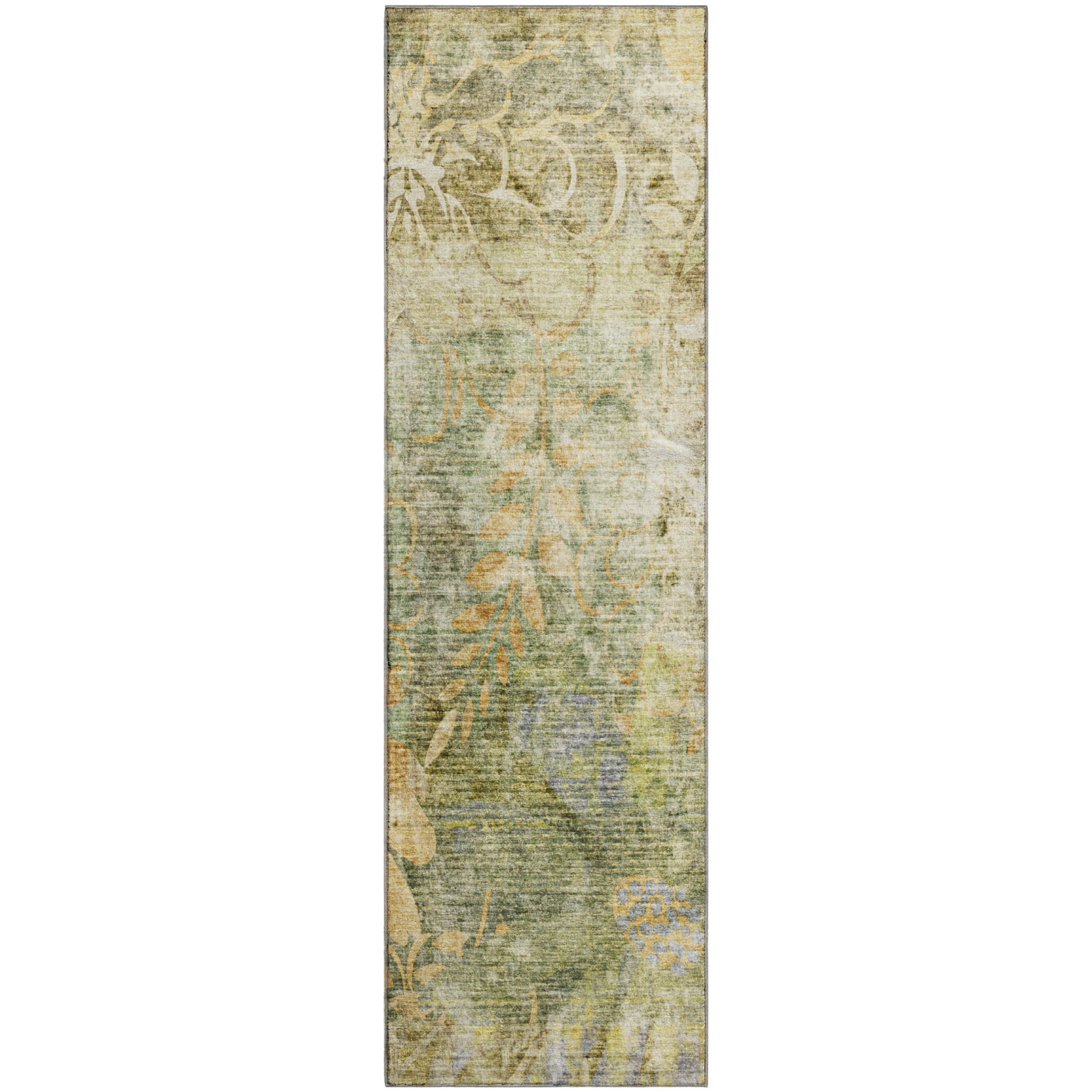 Lisbon Machine Washable Transitional Brown Rug 2'3" x 7'6" #shape_Runner