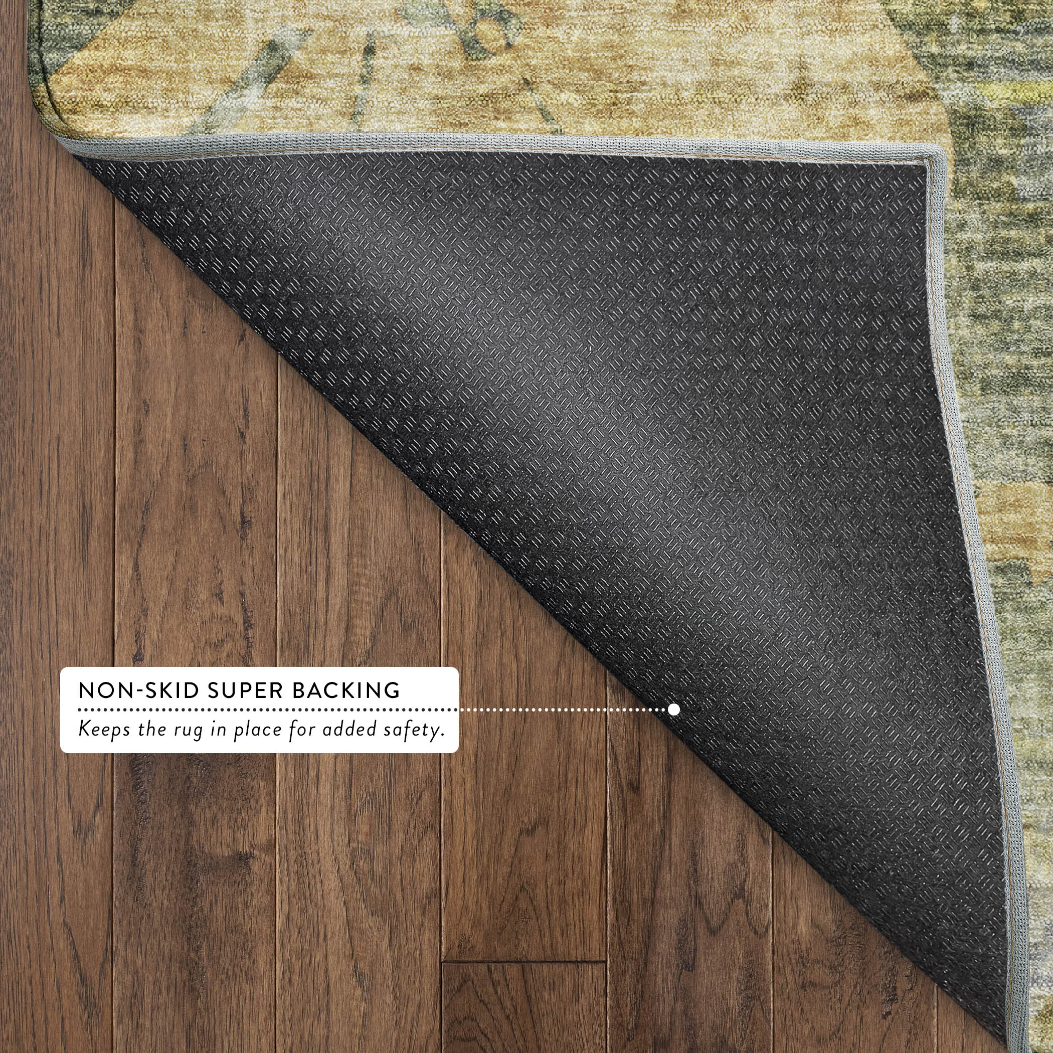 Lisbon Machine Washable Transitional Brown Rug 1'8" x 2'6" #shape_Rectangle