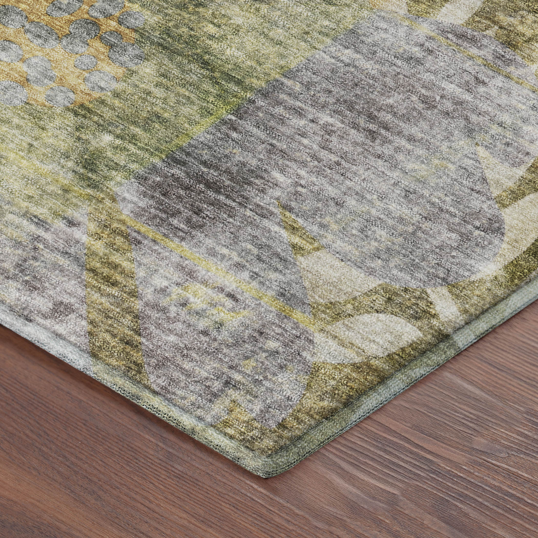 Lisbon Machine Washable Transitional Brown Rug 1'8" x 2'6" #shape_Rectangle