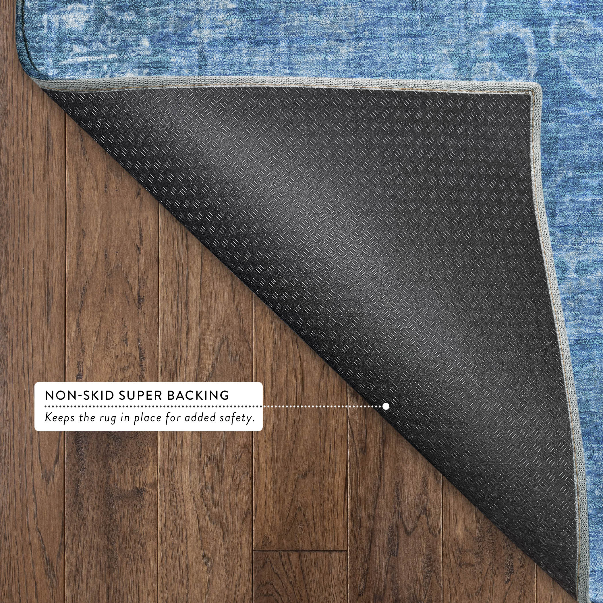 Hoi An Machine Washable Transitional Denim Blue Rug 1'8" x 2'6" #shape_Rectangle