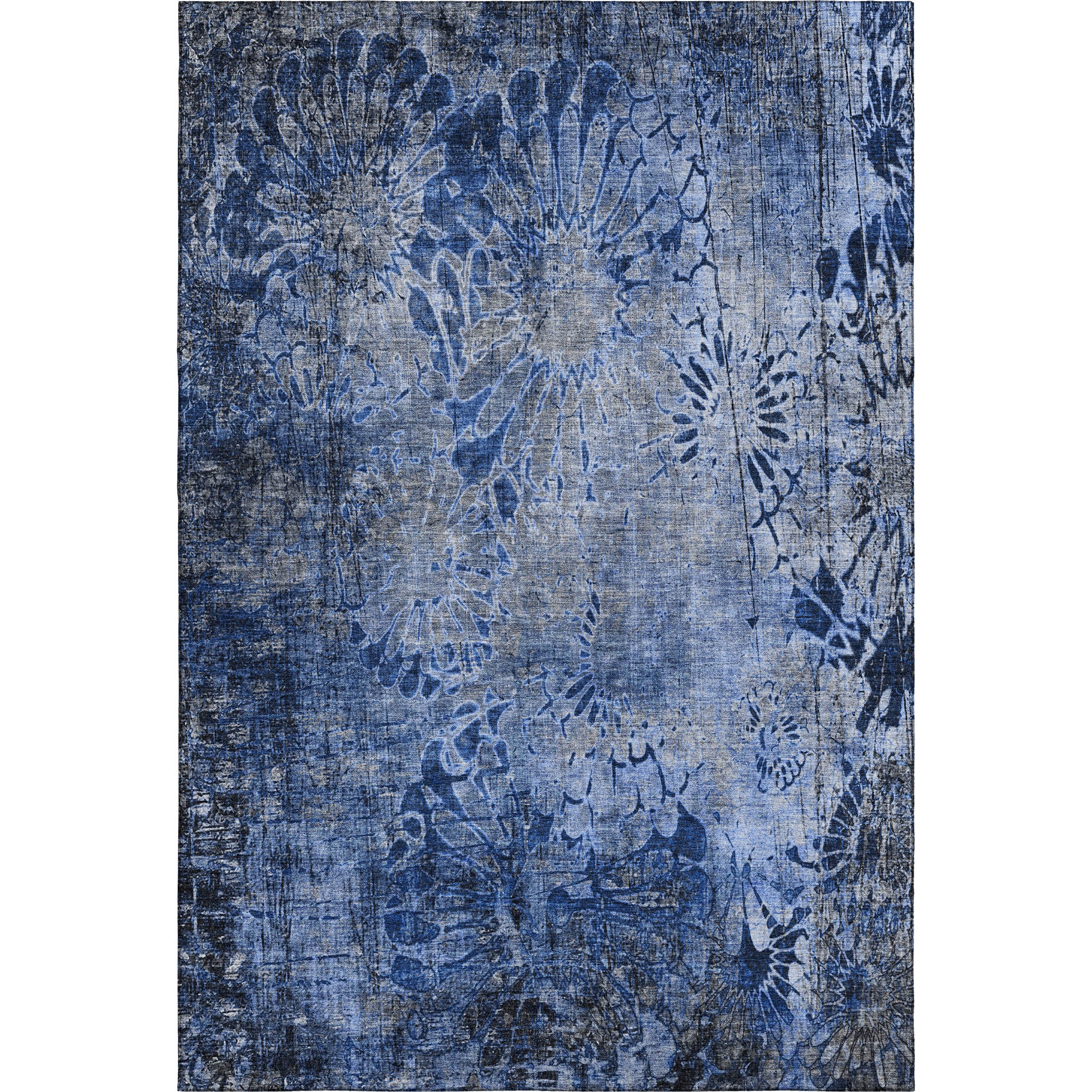 Hoi An Machine Washable Transitional Navy Blue Rug 2'6" x 3'10" #shape_Rectangle