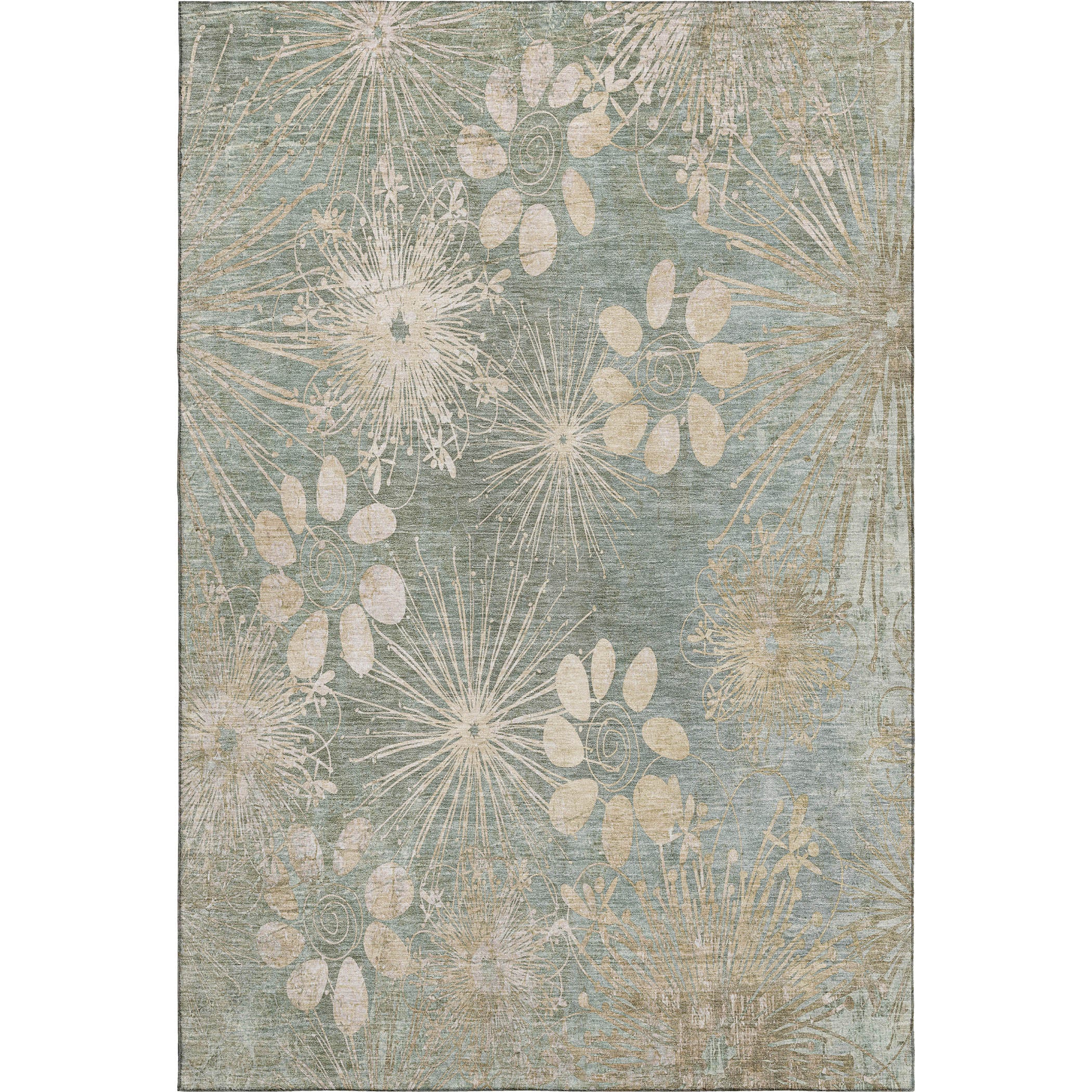Tallinn Machine Washable Transitional Aloe Green Rug 2'6" x 3'10" #shape_Rectangle