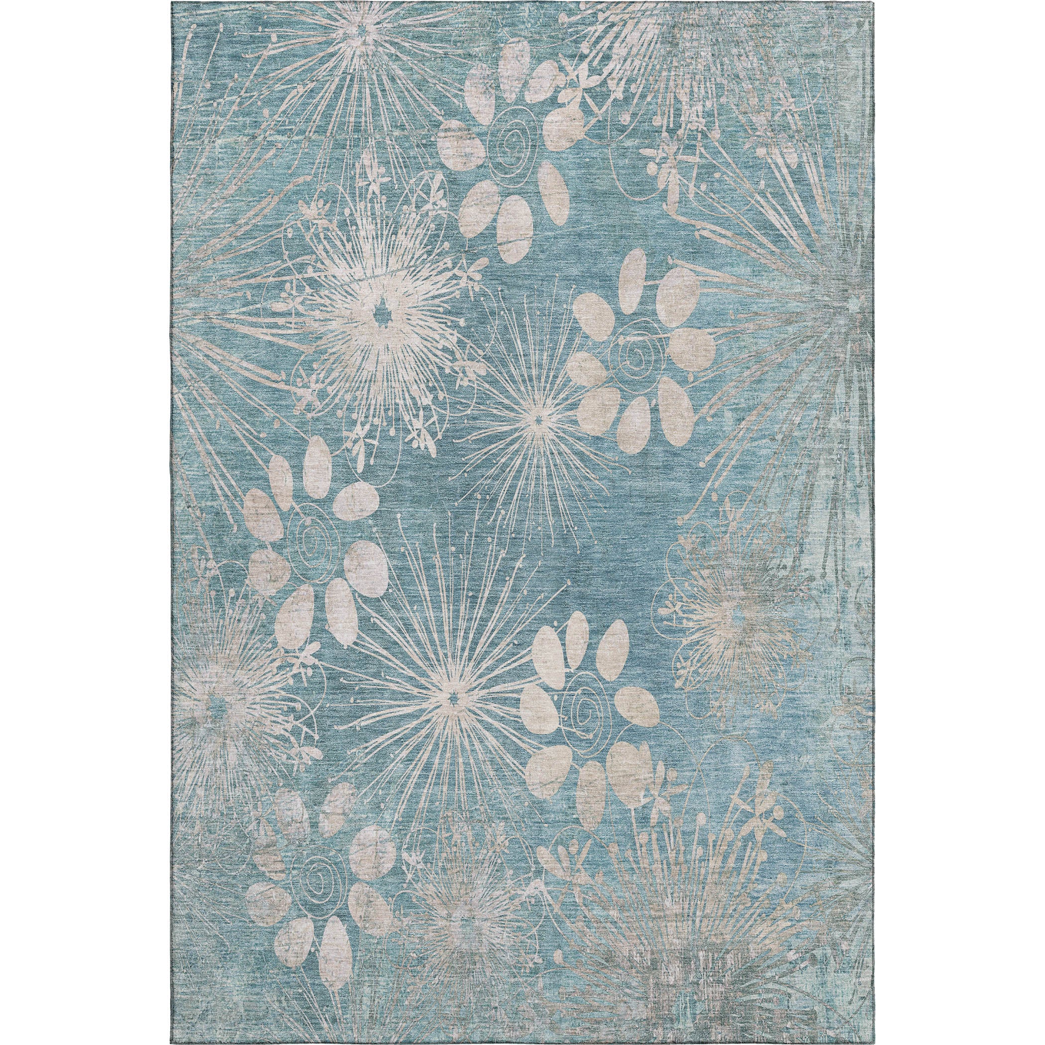 Tallinn Machine Washable Transitional Blue Rug 2'6" x 3'10" #shape_Rectangle