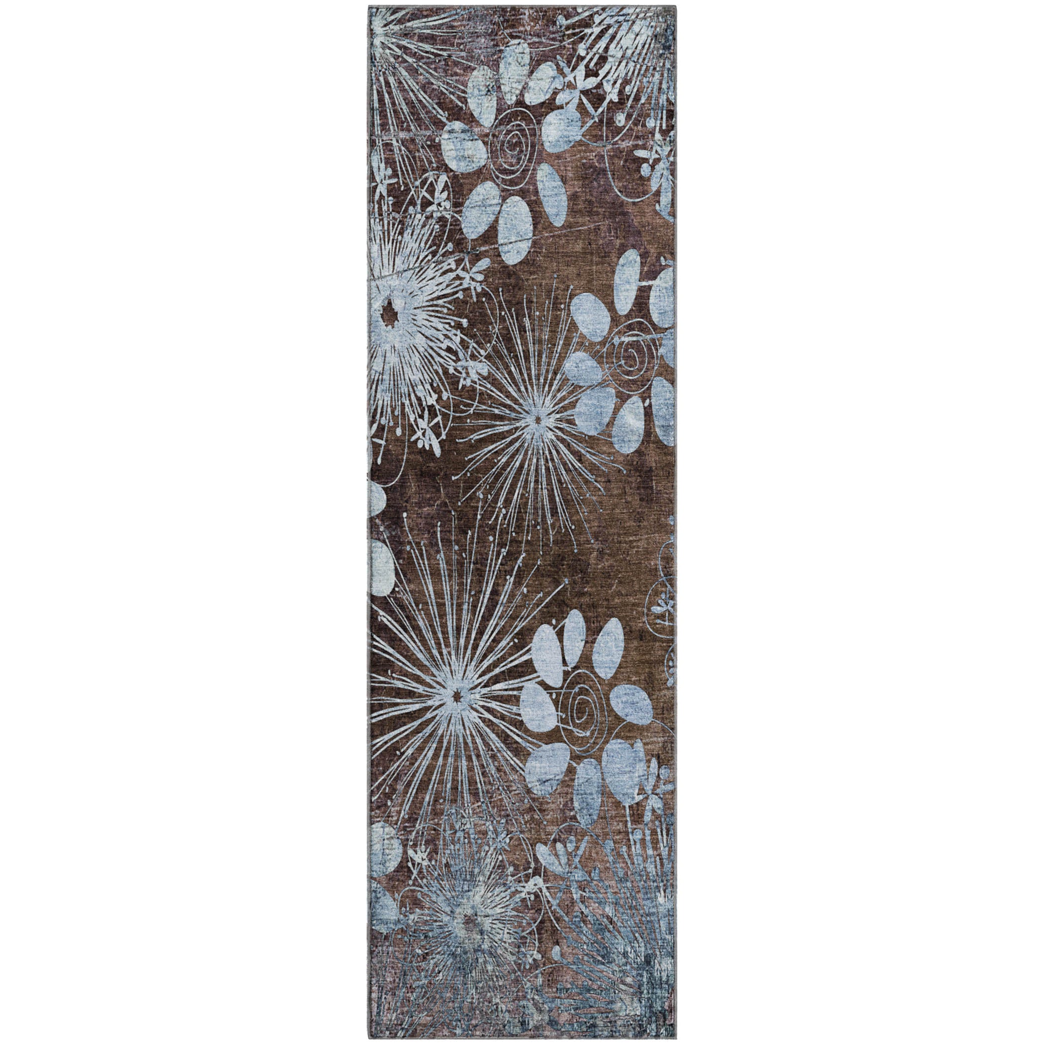 Tallinn Machine Washable Transitional Brown Rug 2'3" x 7'6" #shape_Runner