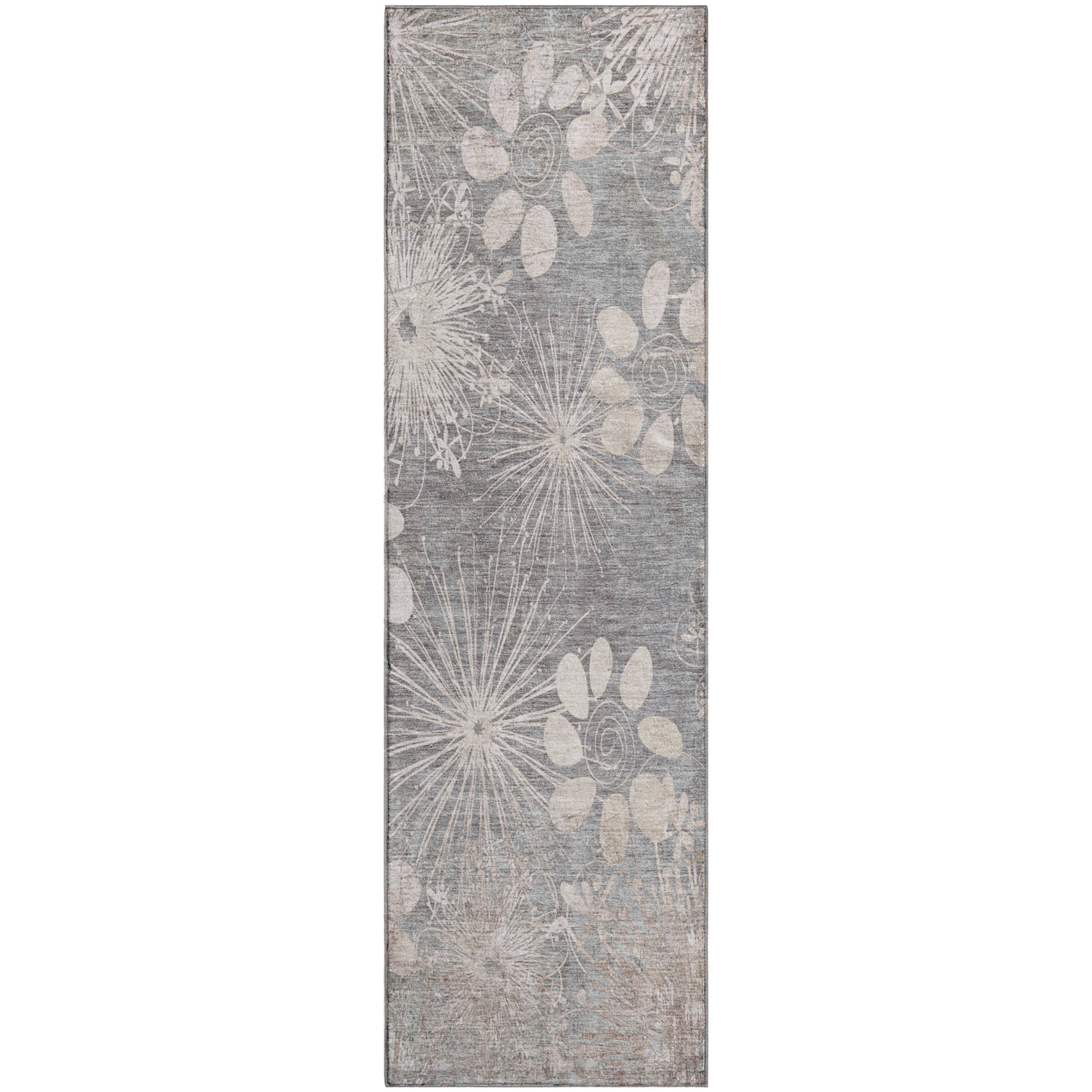 Tallinn Machine Washable Transitional Gray Rug 2'3" x 7'6" #shape_Runner