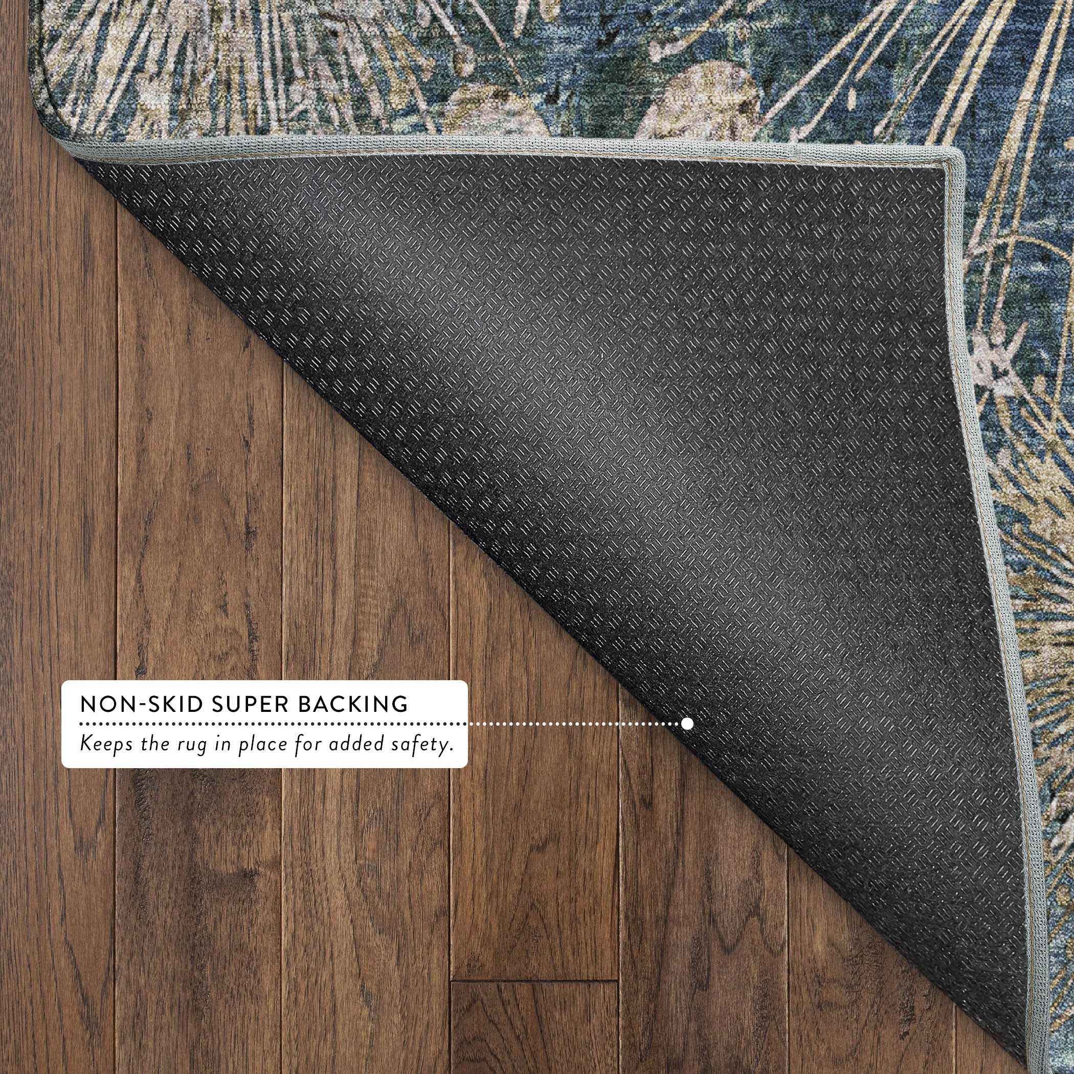 Tallinn Machine Washable Transitional Navy Blue Rug 1'8" x 2'6" #shape_Rectangle