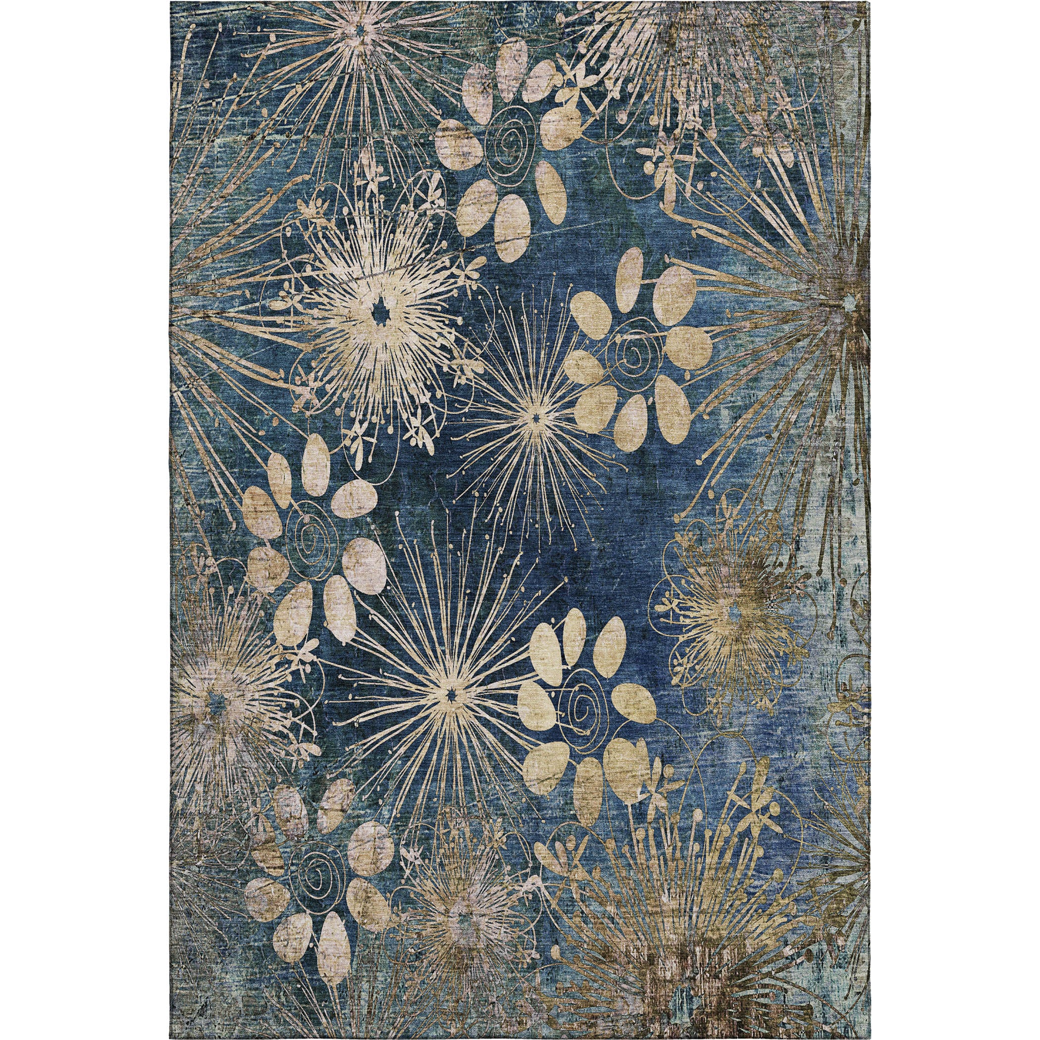 Tallinn Machine Washable Transitional Navy Blue Rug 2'6" x 3'10" #shape_Rectangle