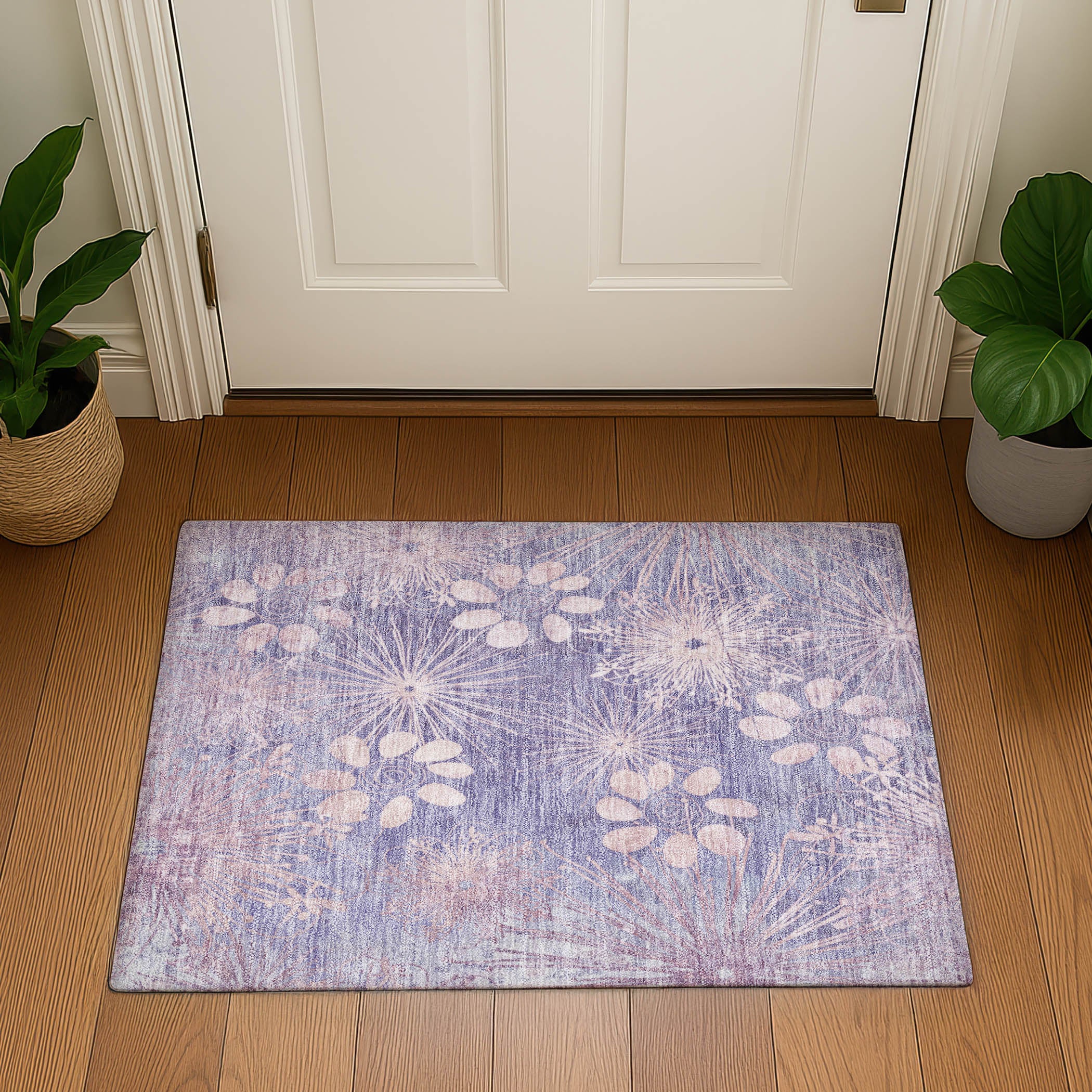 Tallinn Machine Washable Transitional Purple Rug 1'8" x 2'6" #shape_Rectangle