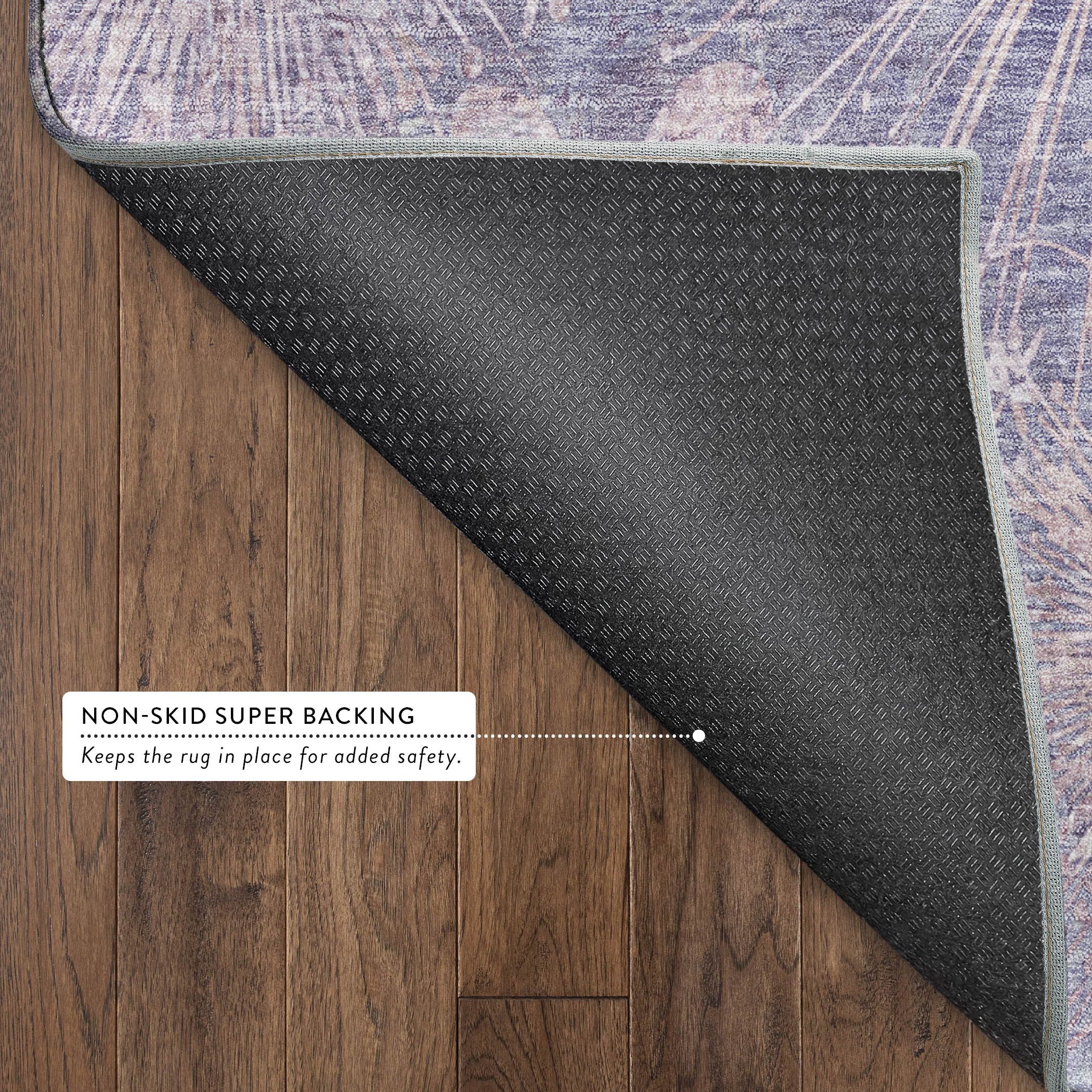 Tallinn Machine Washable Transitional Purple Rug 1'8" x 2'6" #shape_Rectangle