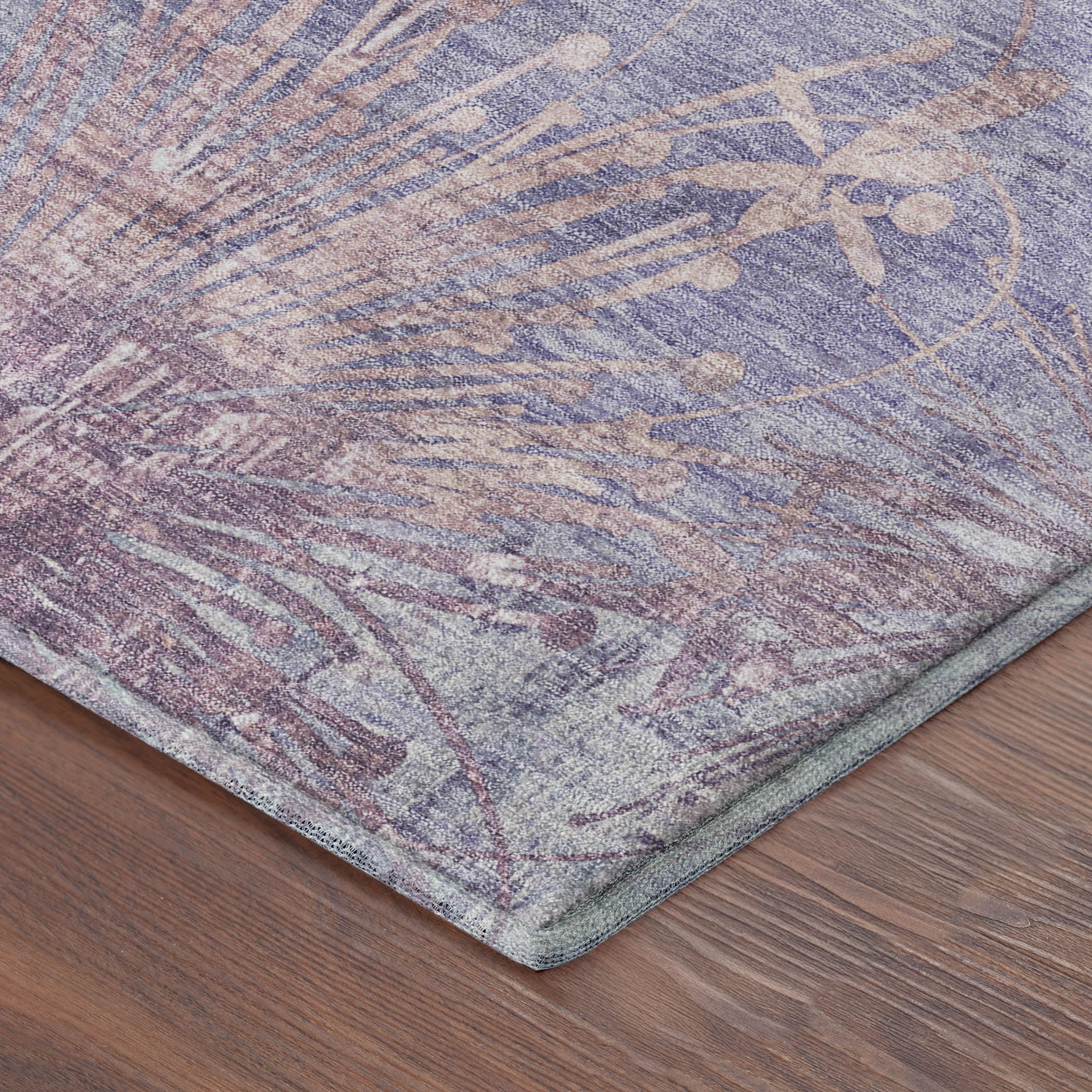 Tallinn Machine Washable Transitional Purple Rug 1'8" x 2'6" #shape_Rectangle