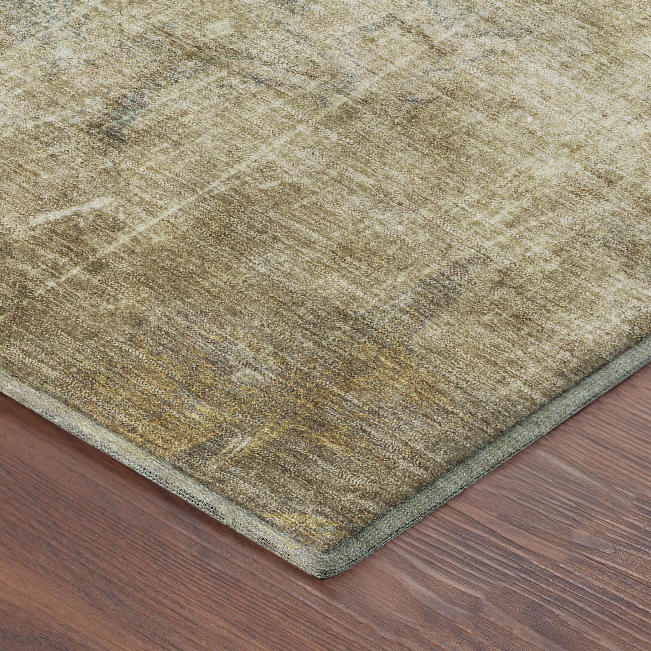 Oaxaca Machine Washable Transitional Khaki Brown Rug 1'8" x 2'6" #shape_Rectangle