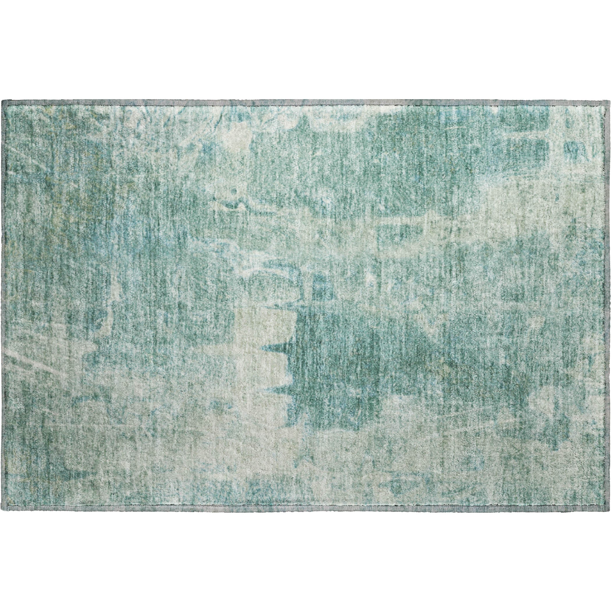Oaxaca Machine Washable Transitional Teal Rug 1'8" x 2'6" #shape_Rectangle