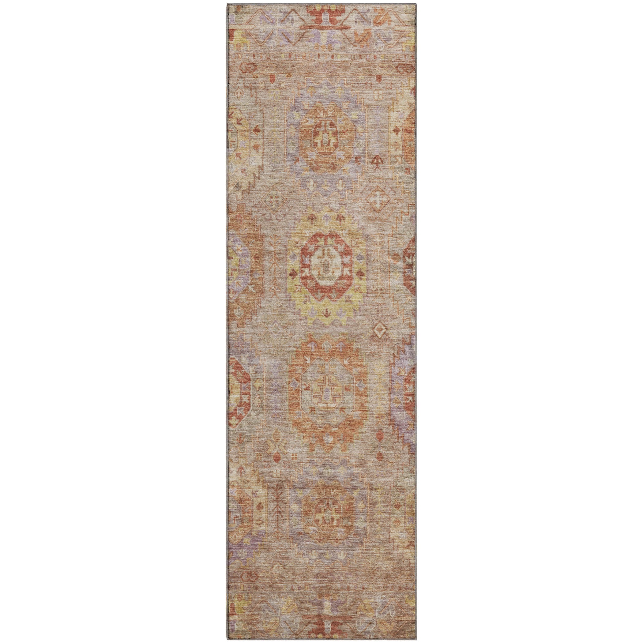 Cairo Machine Washable Traditional Khaki Brown Rug 2'3" x 7'6" #shape_Runner