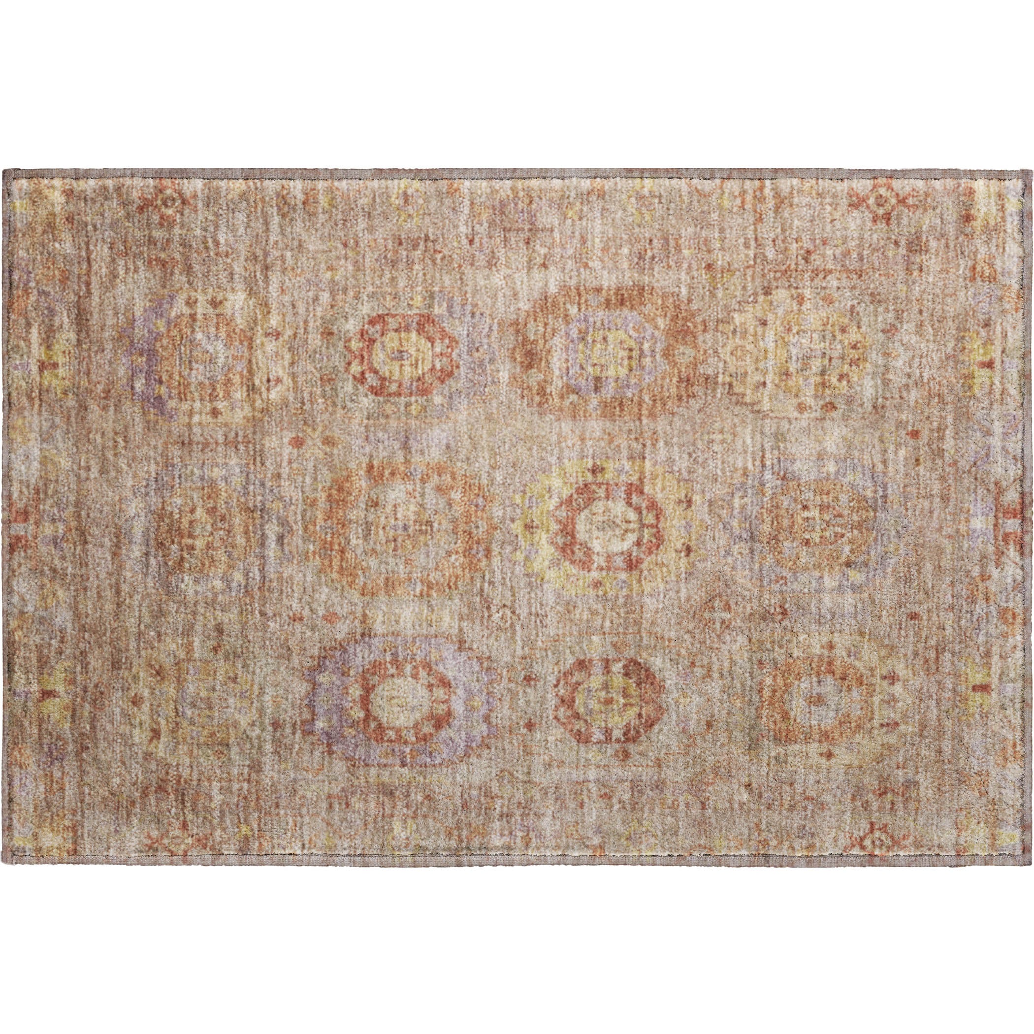 Cairo Machine Washable Traditional Khaki Brown Rug 1'8" x 2'6" #shape_Rectangle