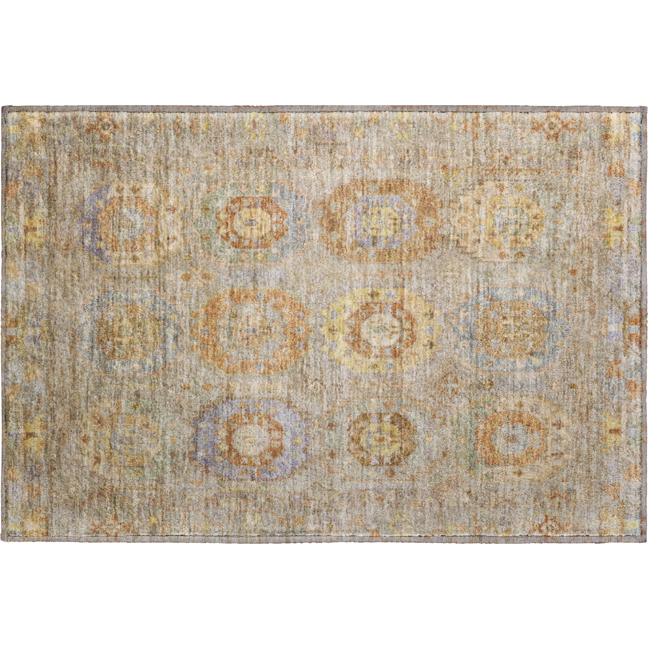 Cairo Machine Washable Traditional Taupe Brown Rug 1'8" x 2'6" #shape_Rectangle