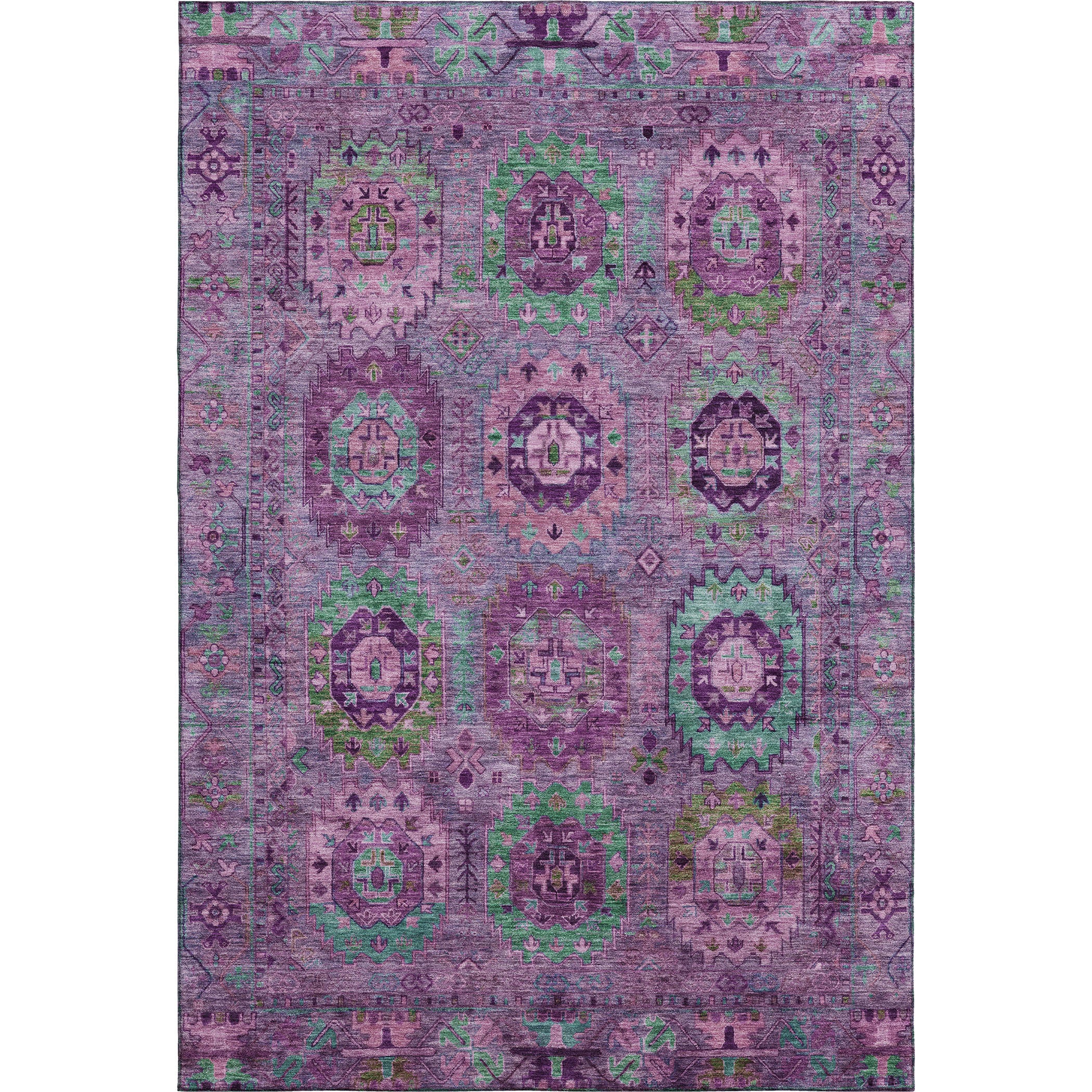 Reykjavik Machine Washable Traditional Purple Rug 2'6" x 3'10" #shape_Rectangle
