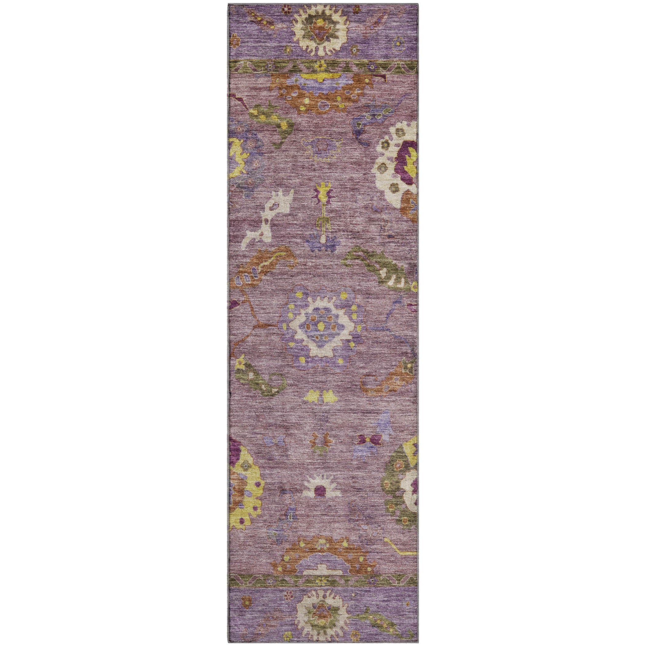Bern Machine Washable Traditional Merlot Red Rug 2'3" x 7'6" #shape_Runner
