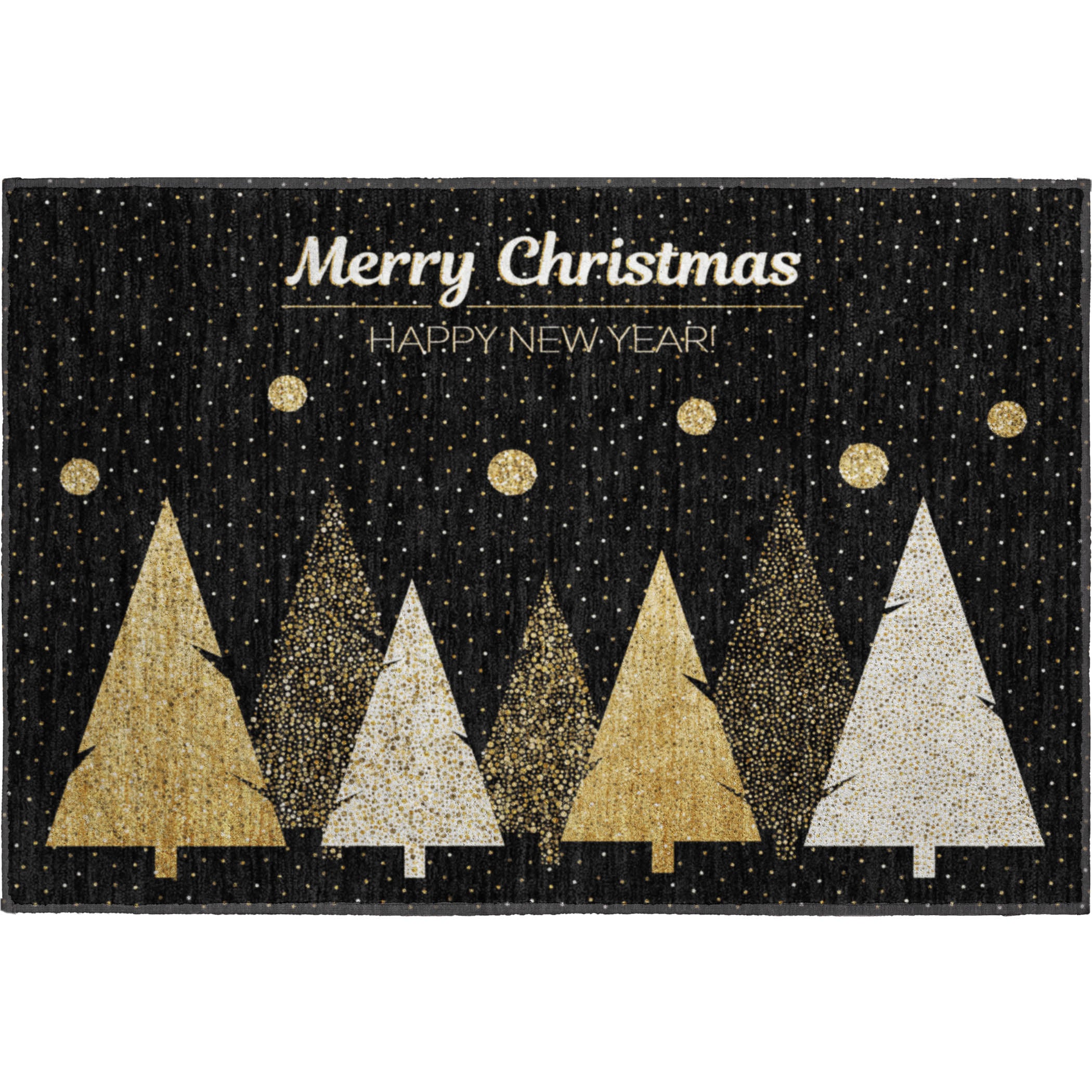 Bern Machine Washable Holiday Midnight Black Rug 1'8" x 2'6" #shape_Rectangle