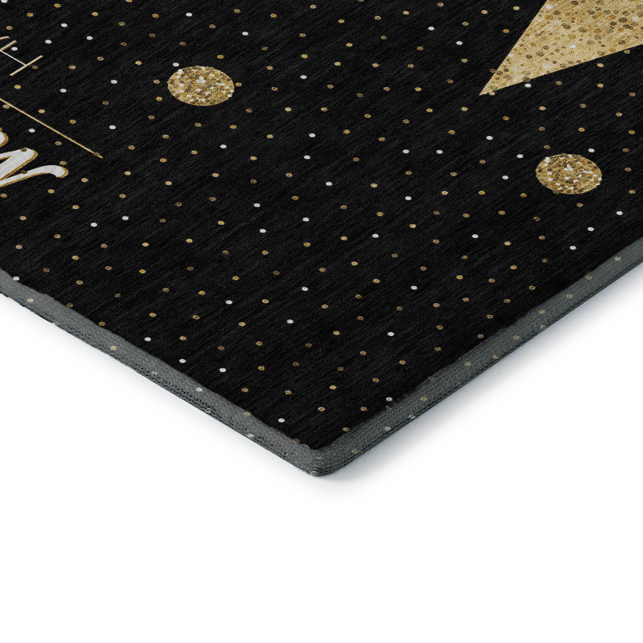 Bern Machine Washable Holiday Midnight Black Rug 1'8" x 2'6" #shape_Rectangle