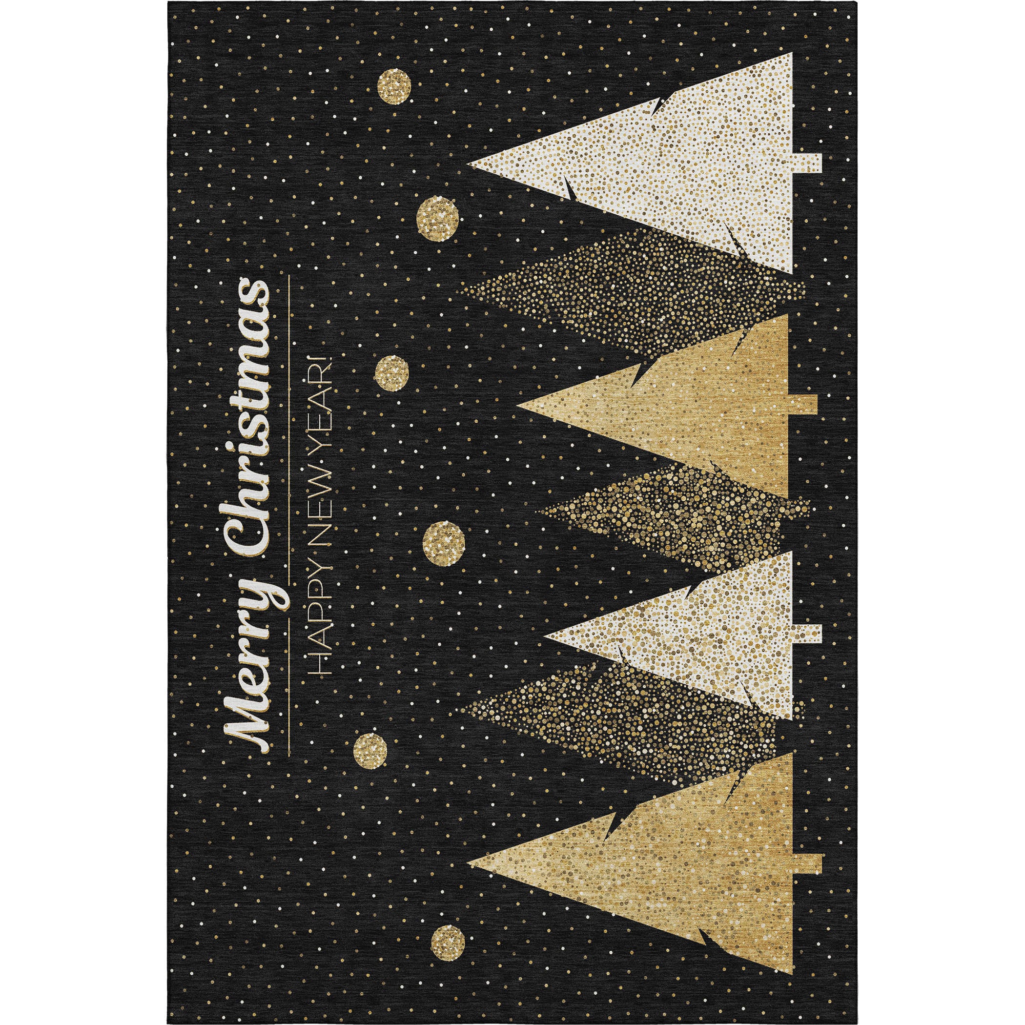 Bern Machine Washable Holiday Midnight Black Rug 2'6" x 3'10" #shape_Rectangle