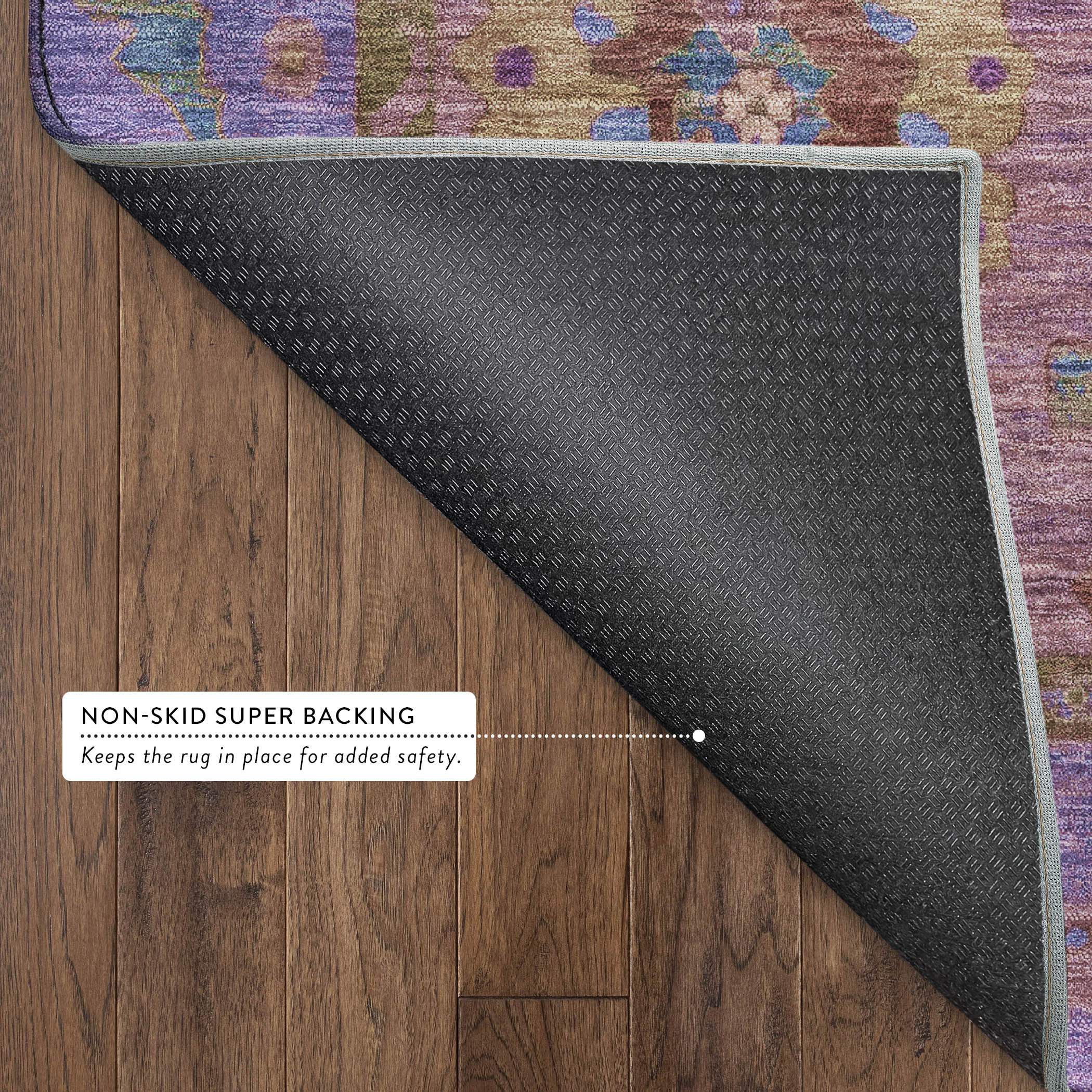 Kathmandu Machine Washable Traditional Pink Rug 1'8" x 2'6" #shape_Rectangle