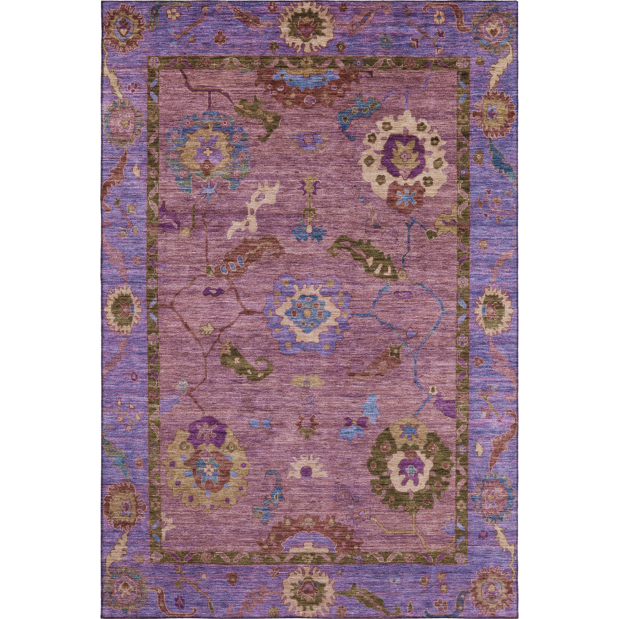 Kathmandu Machine Washable Traditional Pink Rug 2'6" x 3'10" #shape_Rectangle