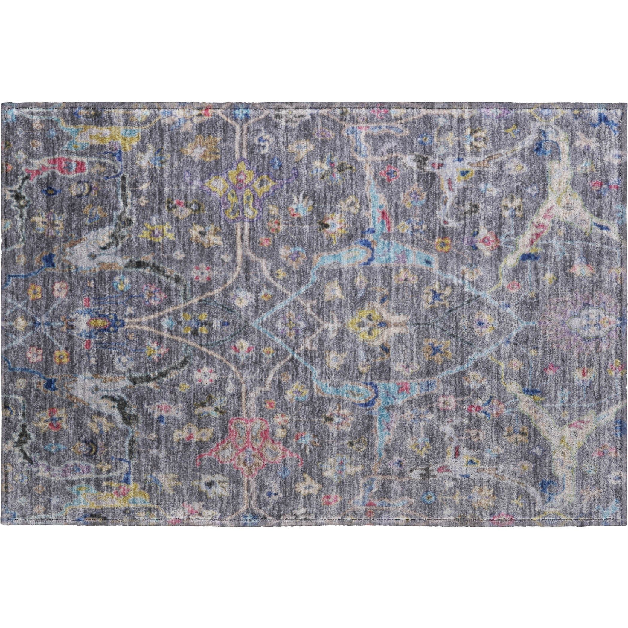Ghent Machine Washable Traditional Gray Rug 1'8" x 2'6" #shape_Rectangle