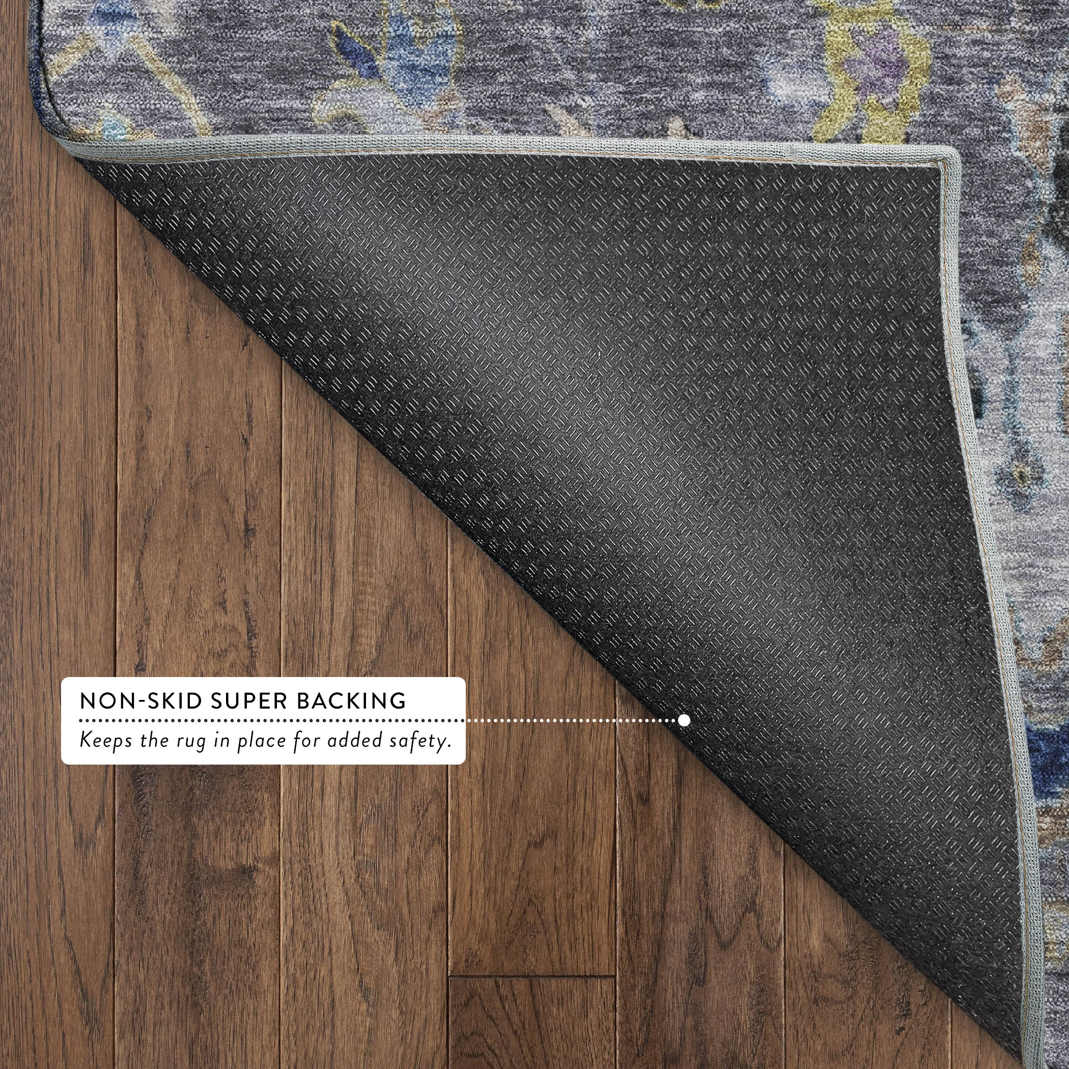 Ghent Machine Washable Traditional Gray Rug 1'8" x 2'6" #shape_Rectangle