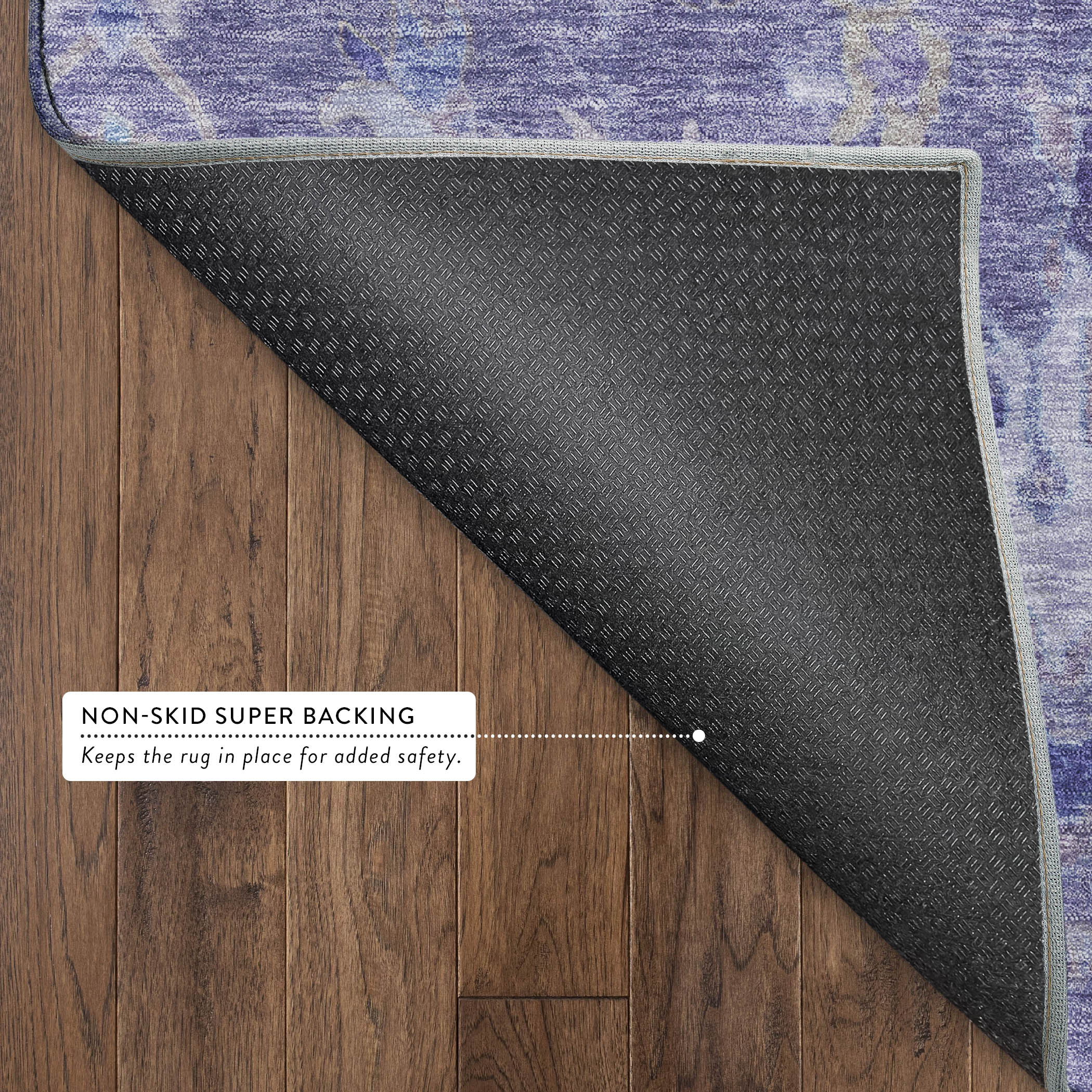 Ghent Machine Washable Traditional Purple Rug 1'8" x 2'6" #shape_Rectangle