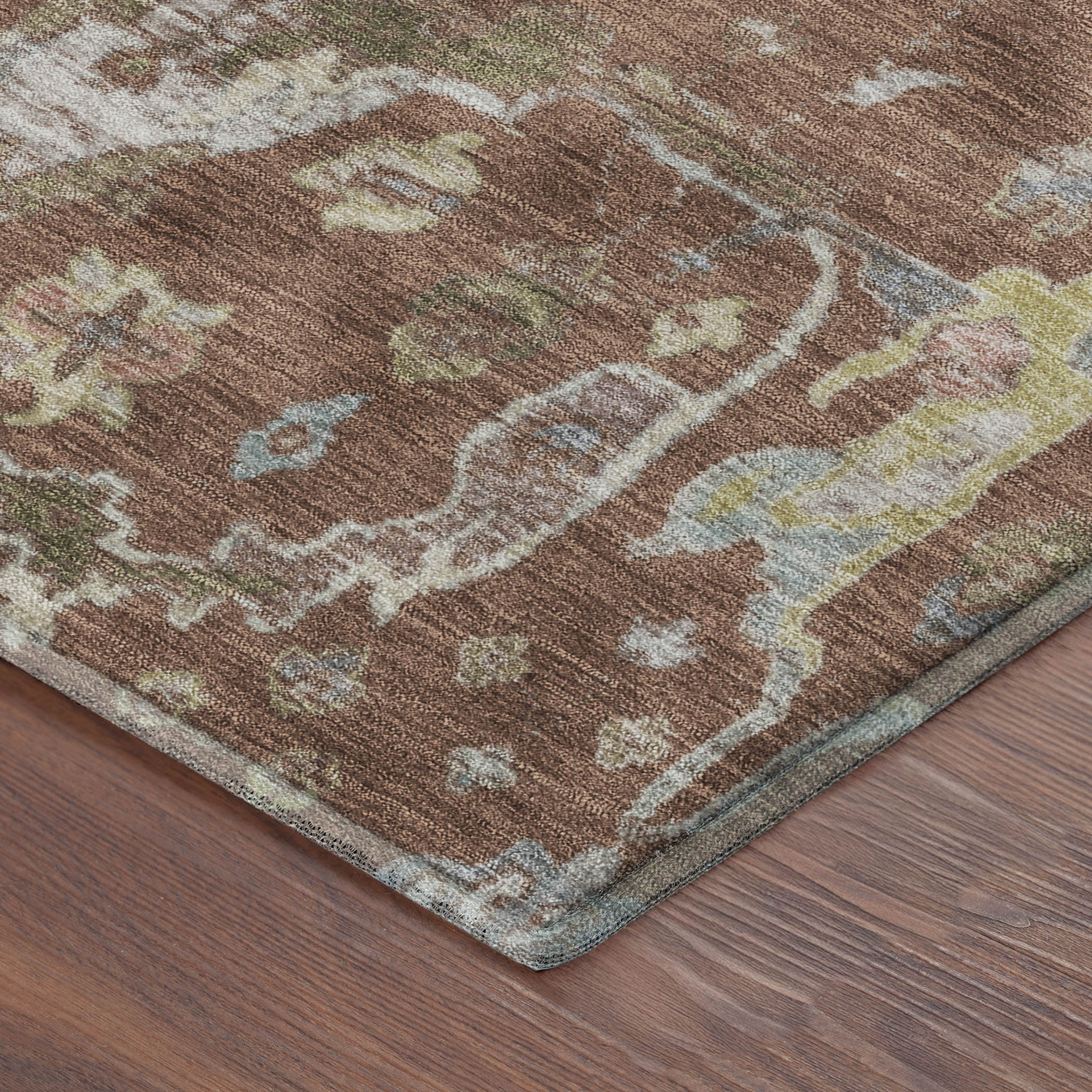 Budapest Machine Washable Traditional Paprika Orange Rug 1'8" x 2'6" #shape_Rectangle