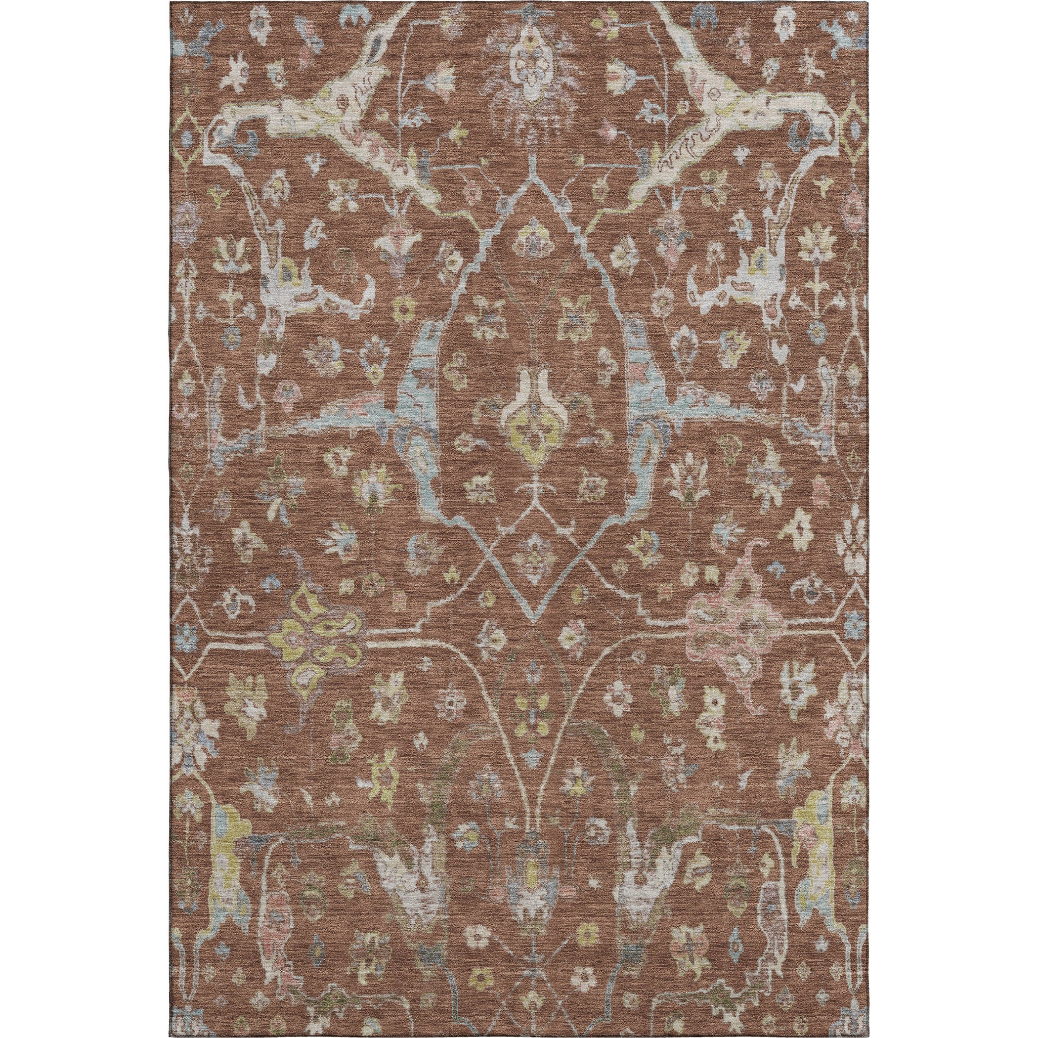 Budapest Machine Washable Traditional Paprika Orange Rug 2'6" x 3'10" #shape_Rectangle