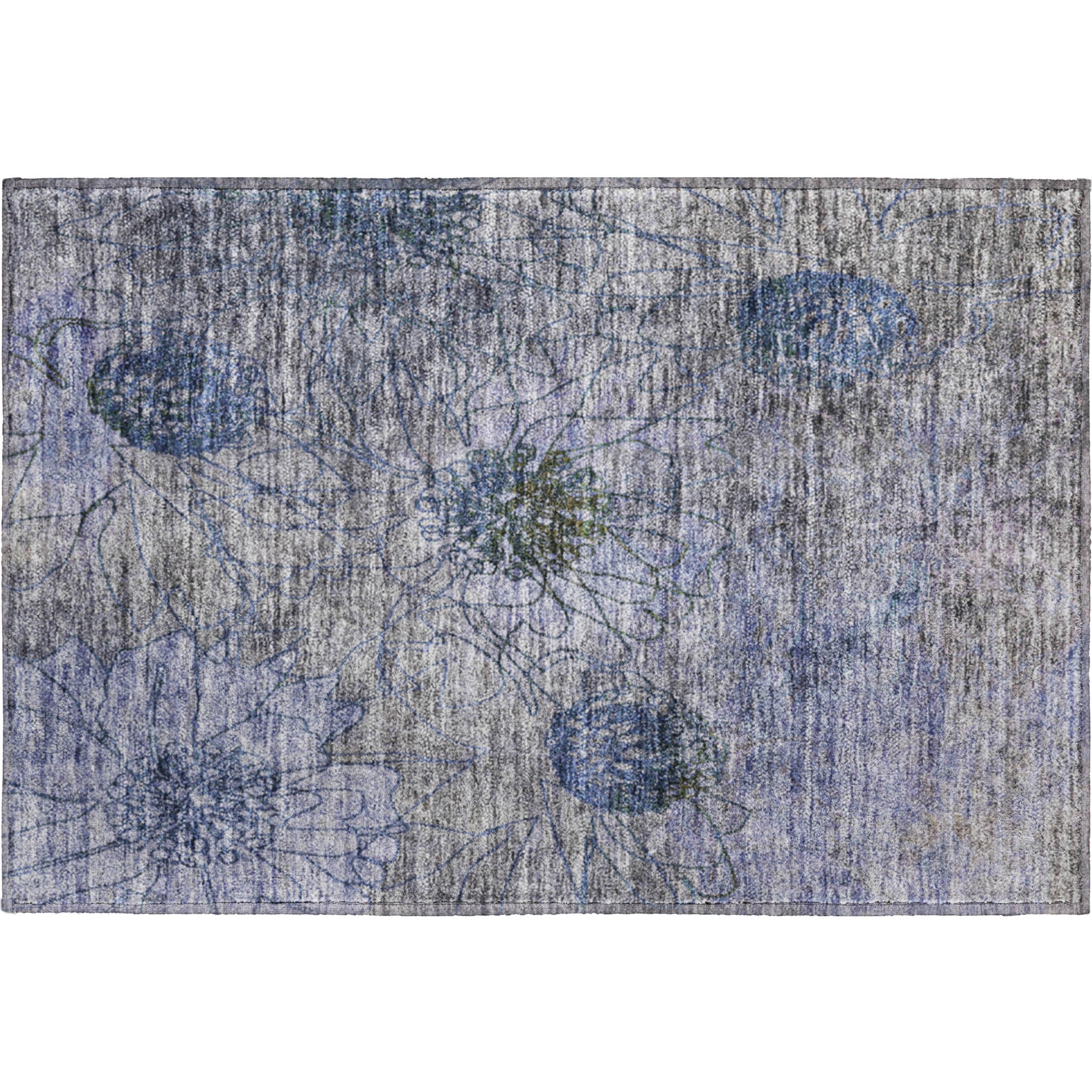 Oaxaca Machine Washable Transitional Gray Rug 1'8" x 2'6" #shape_Rectangle