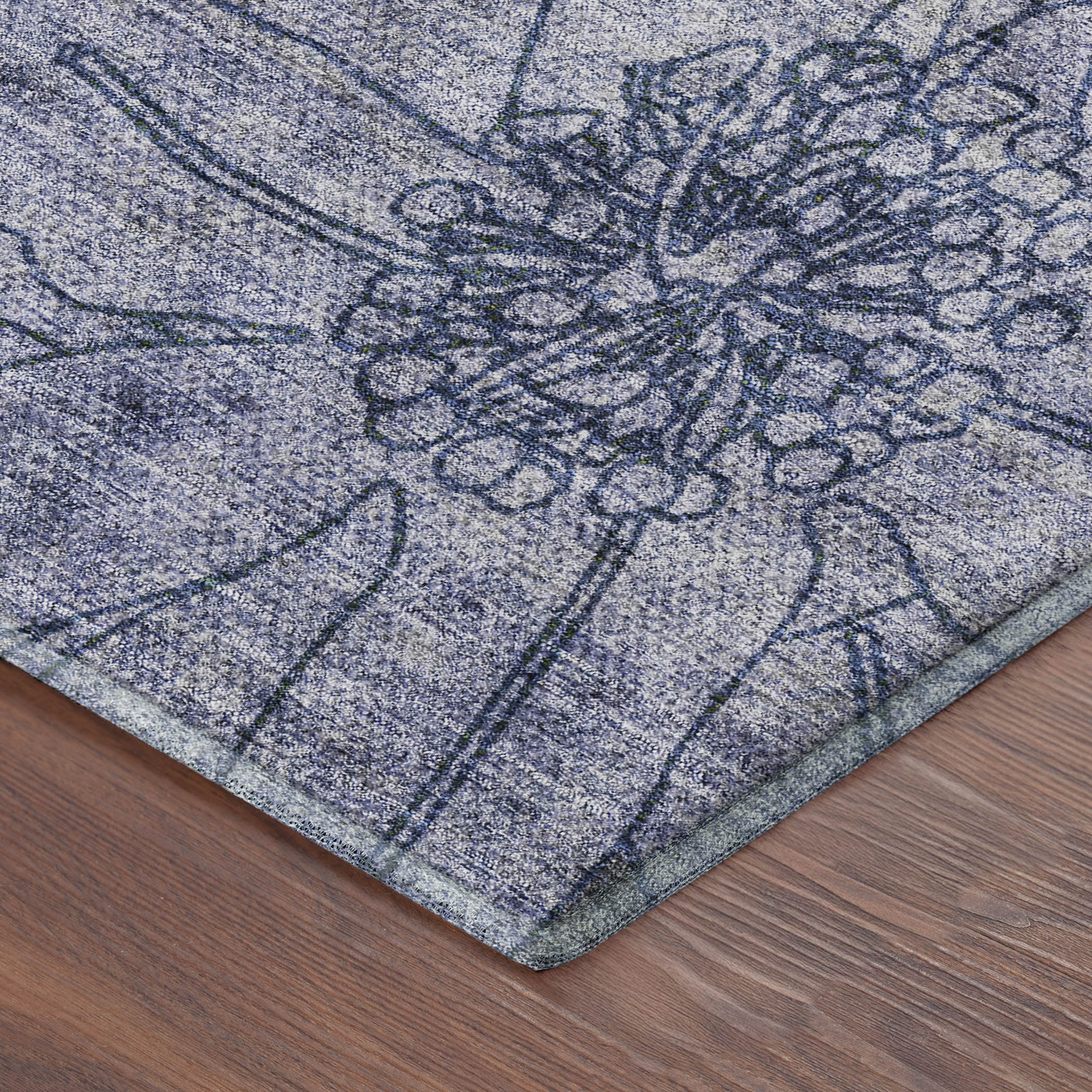 Oaxaca Machine Washable Transitional Gray Rug 1'8" x 2'6" #shape_Rectangle
