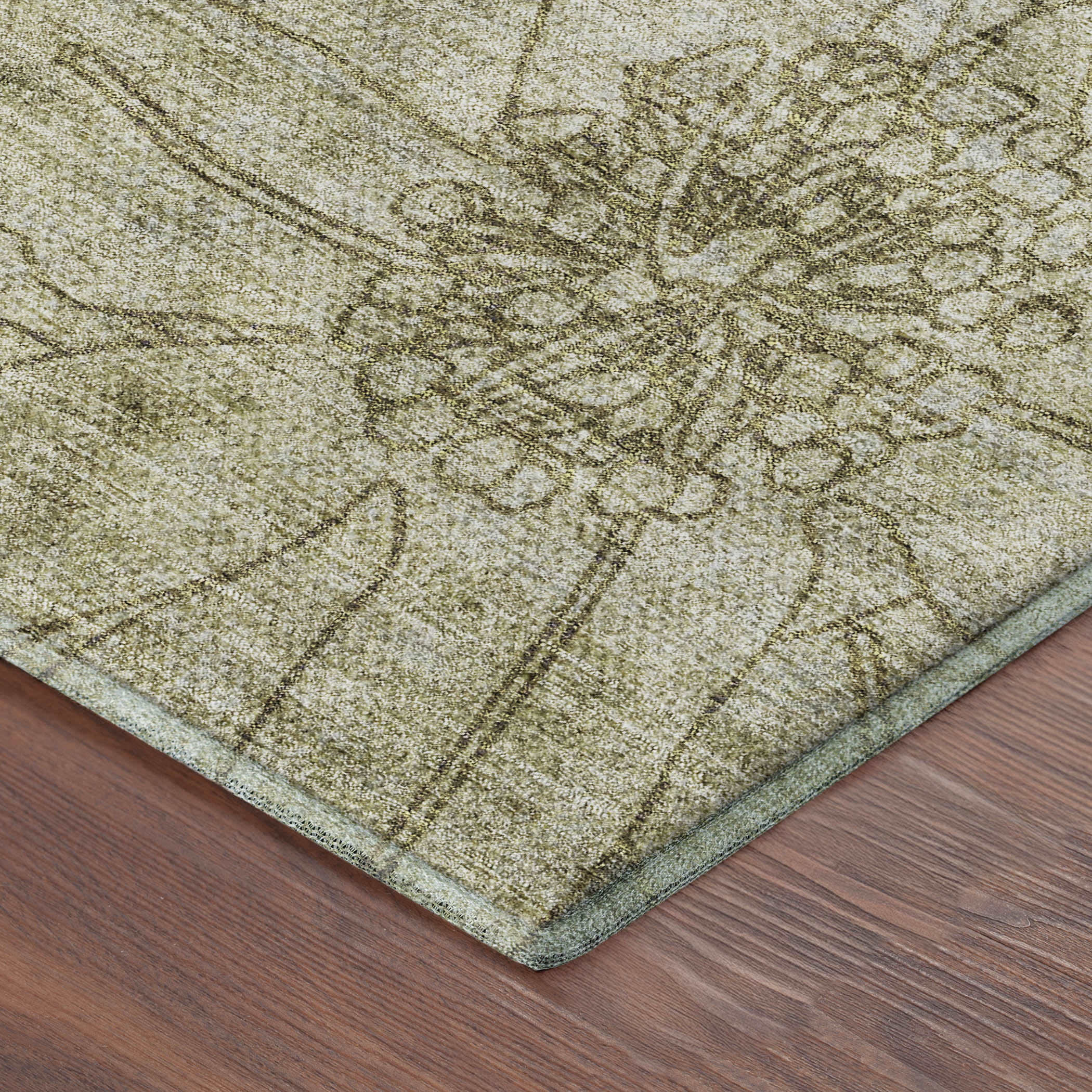 Oaxaca Machine Washable Transitional Taupe Brown Rug 1'8" x 2'6" #shape_Rectangle