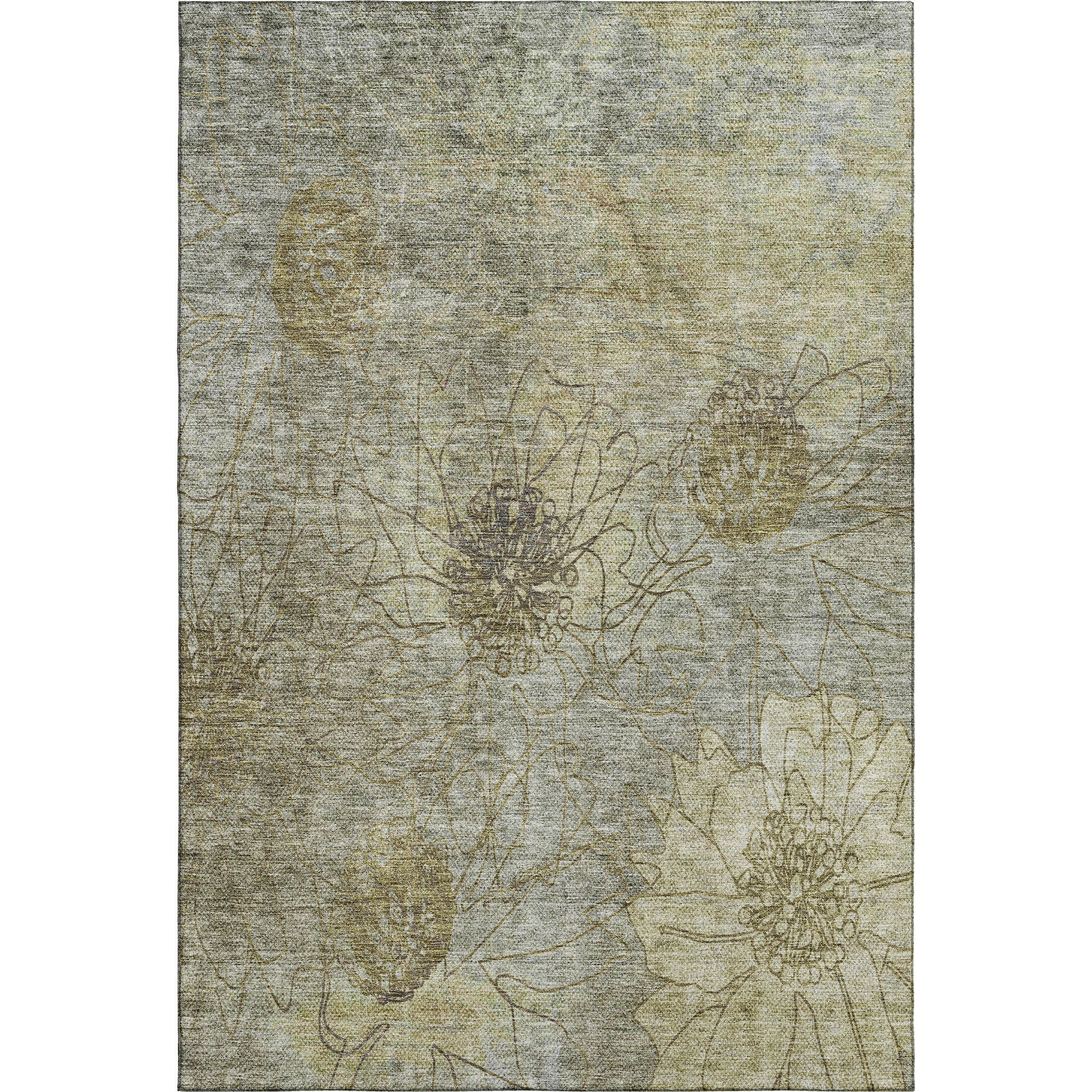 Oaxaca Machine Washable Transitional Taupe Brown Rug 2'6" x 3'10" #shape_Rectangle