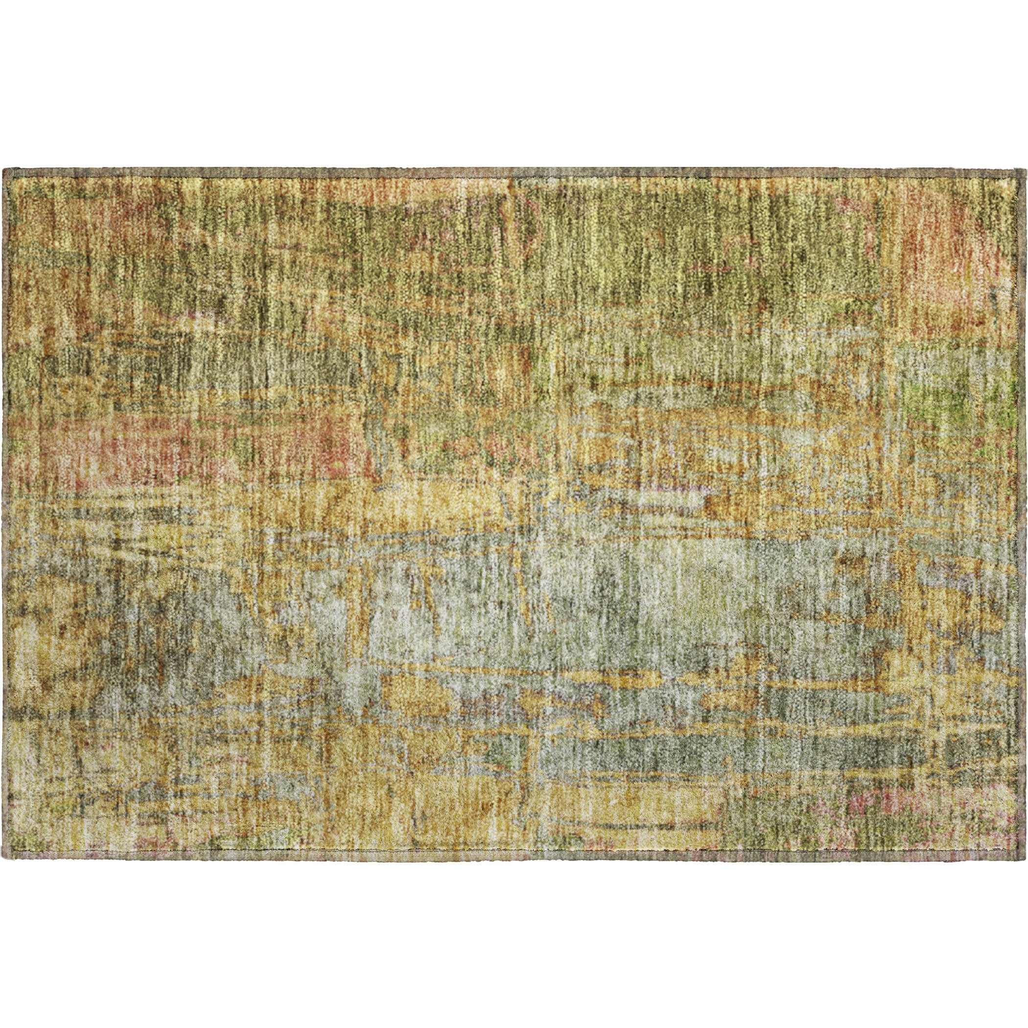 Siena Machine Washable Transitional Aloe Green Rug 1'8" x 2'6" #shape_Rectangle