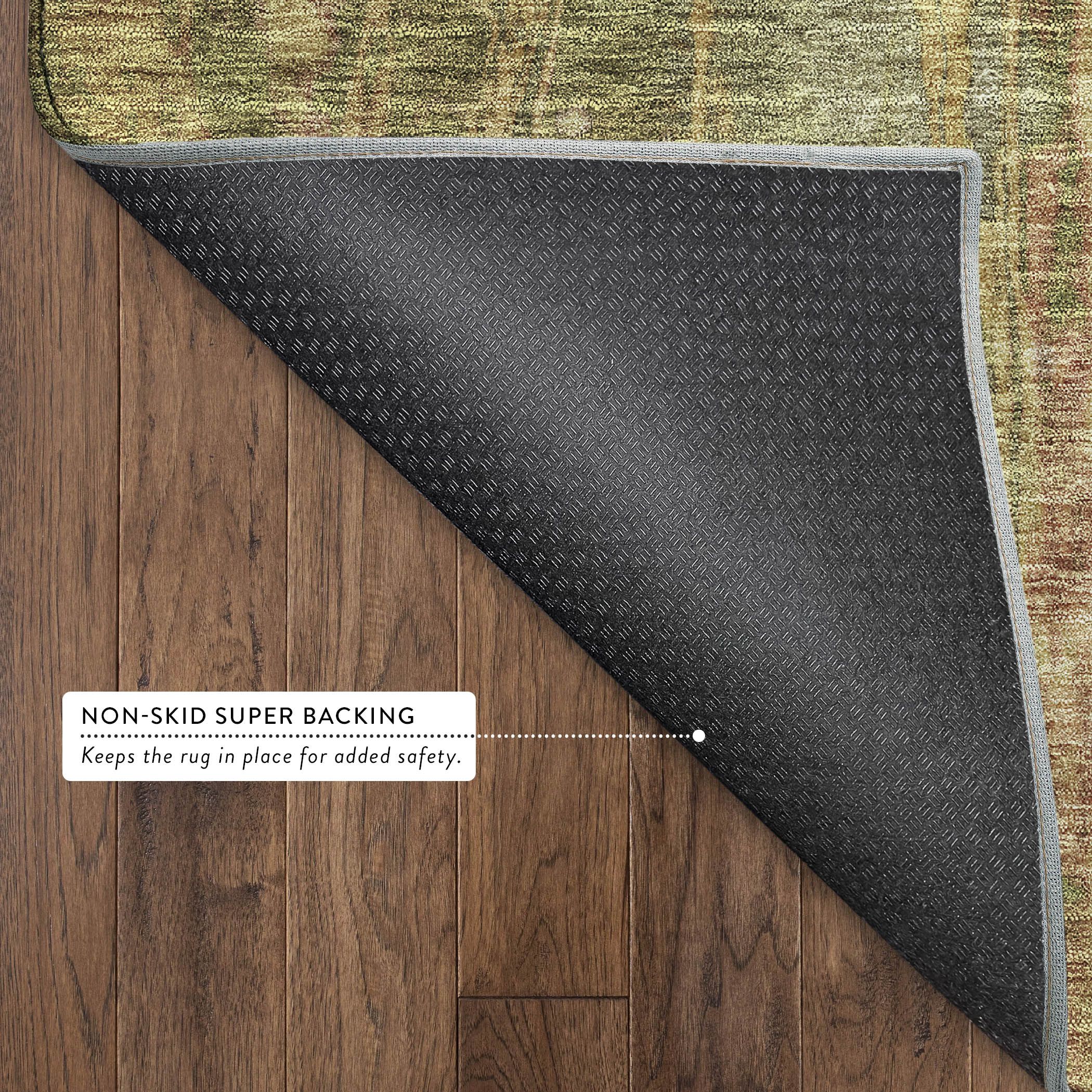 Siena Machine Washable Transitional Aloe Green Rug 1'8" x 2'6" #shape_Rectangle