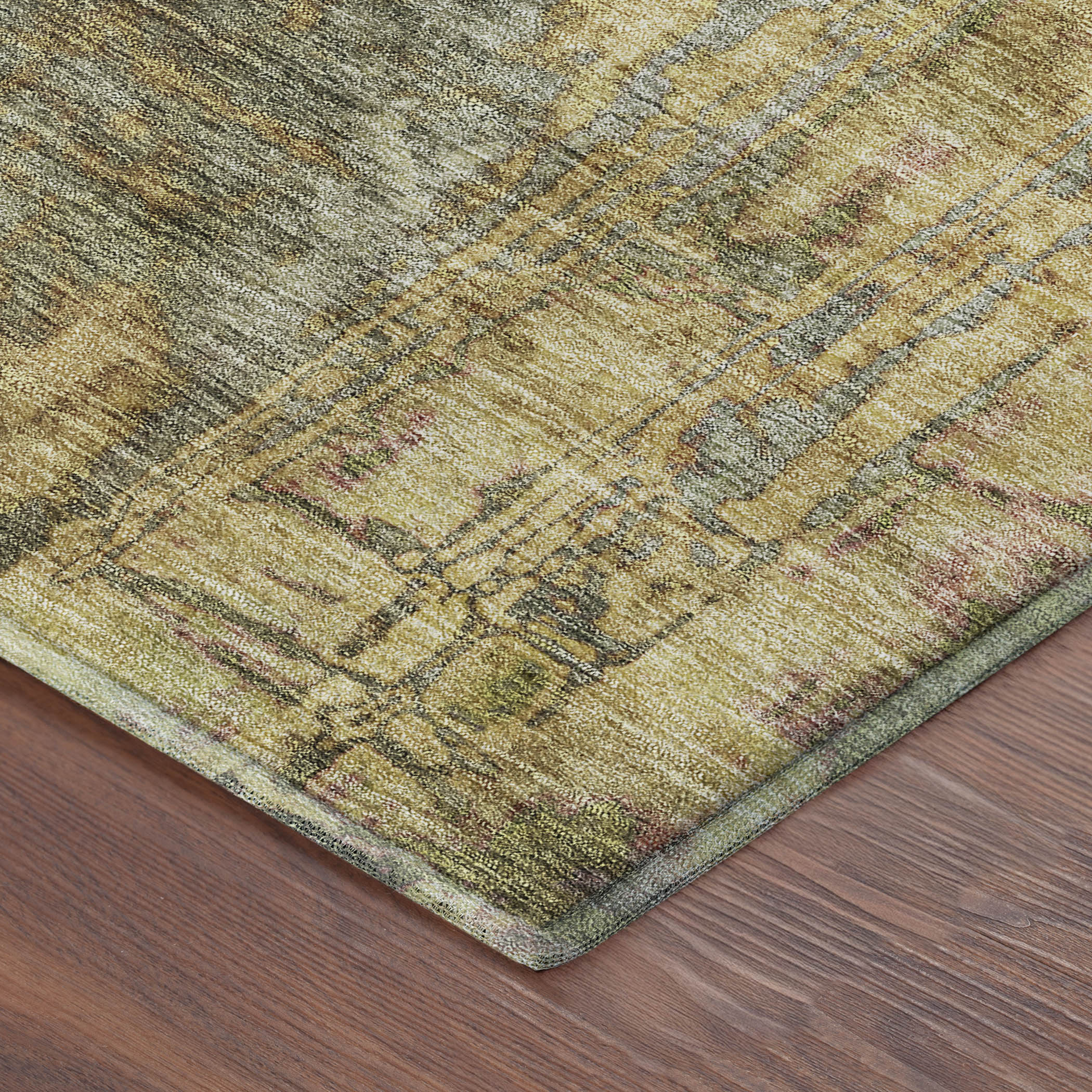 Siena Machine Washable Transitional Aloe Green Rug 1'8" x 2'6" #shape_Rectangle