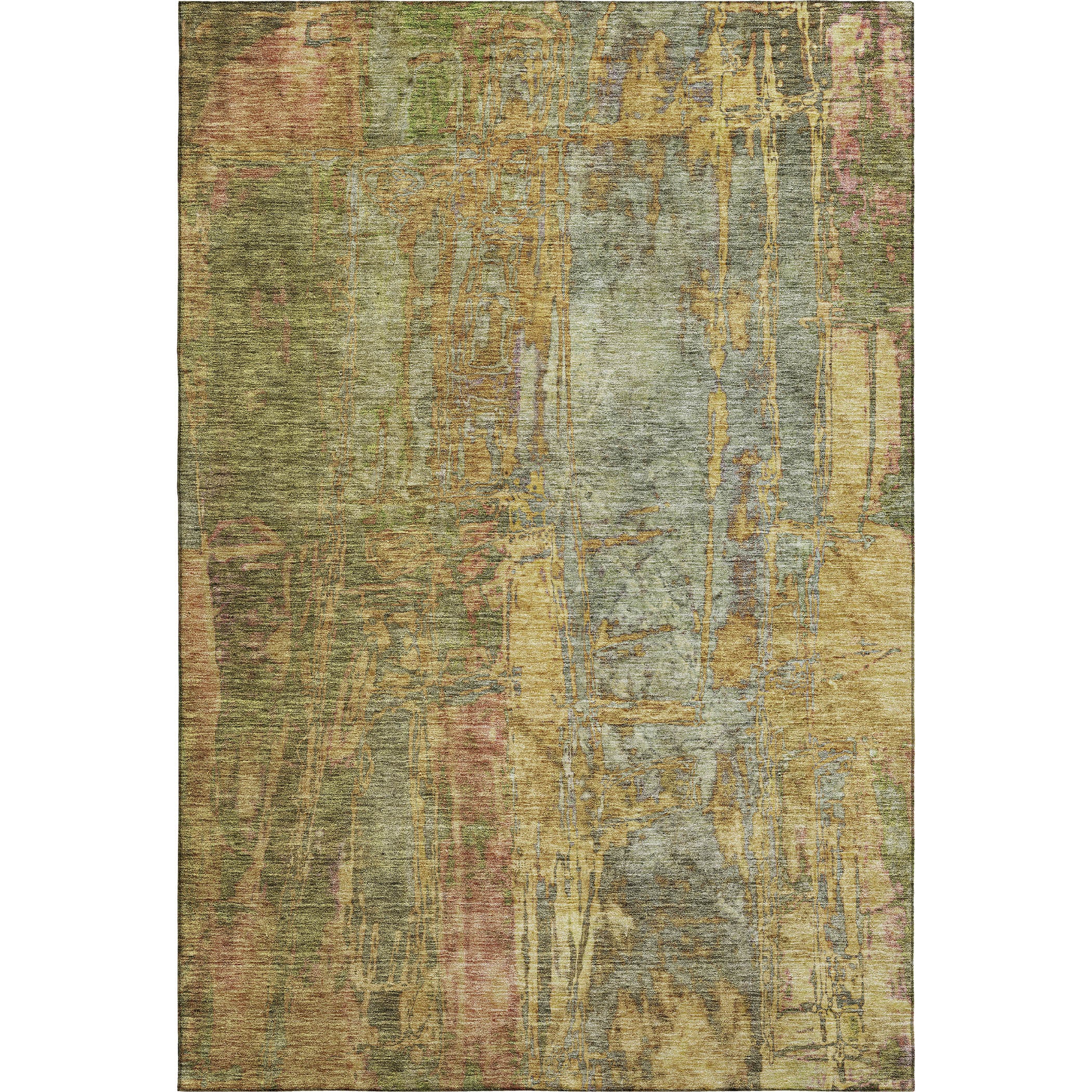 Siena Machine Washable Transitional Aloe Green Rug 2'6" x 3'10" #shape_Rectangle