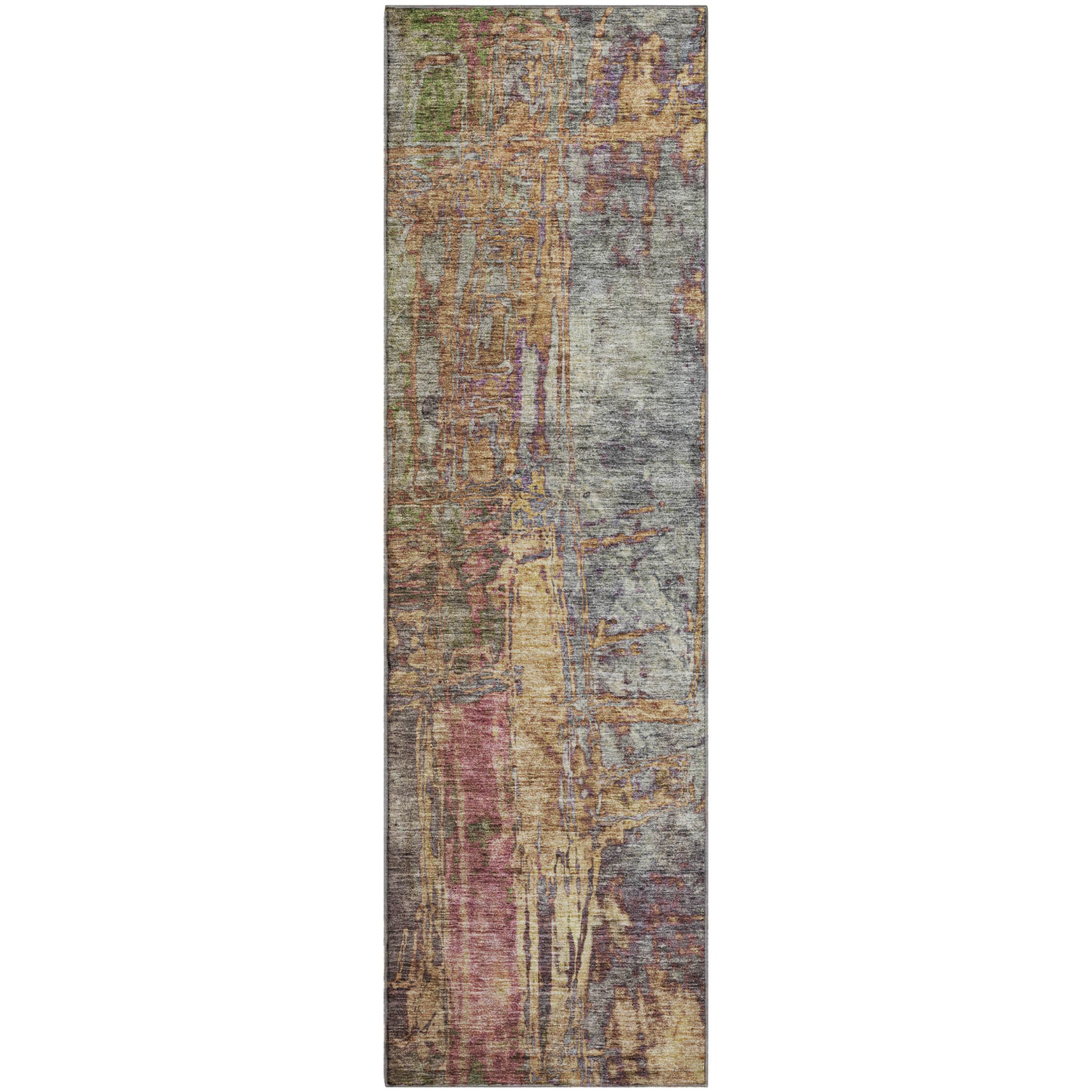 Siena Machine Washable Transitional Brown Rug 2'3" x 7'6" #shape_Runner