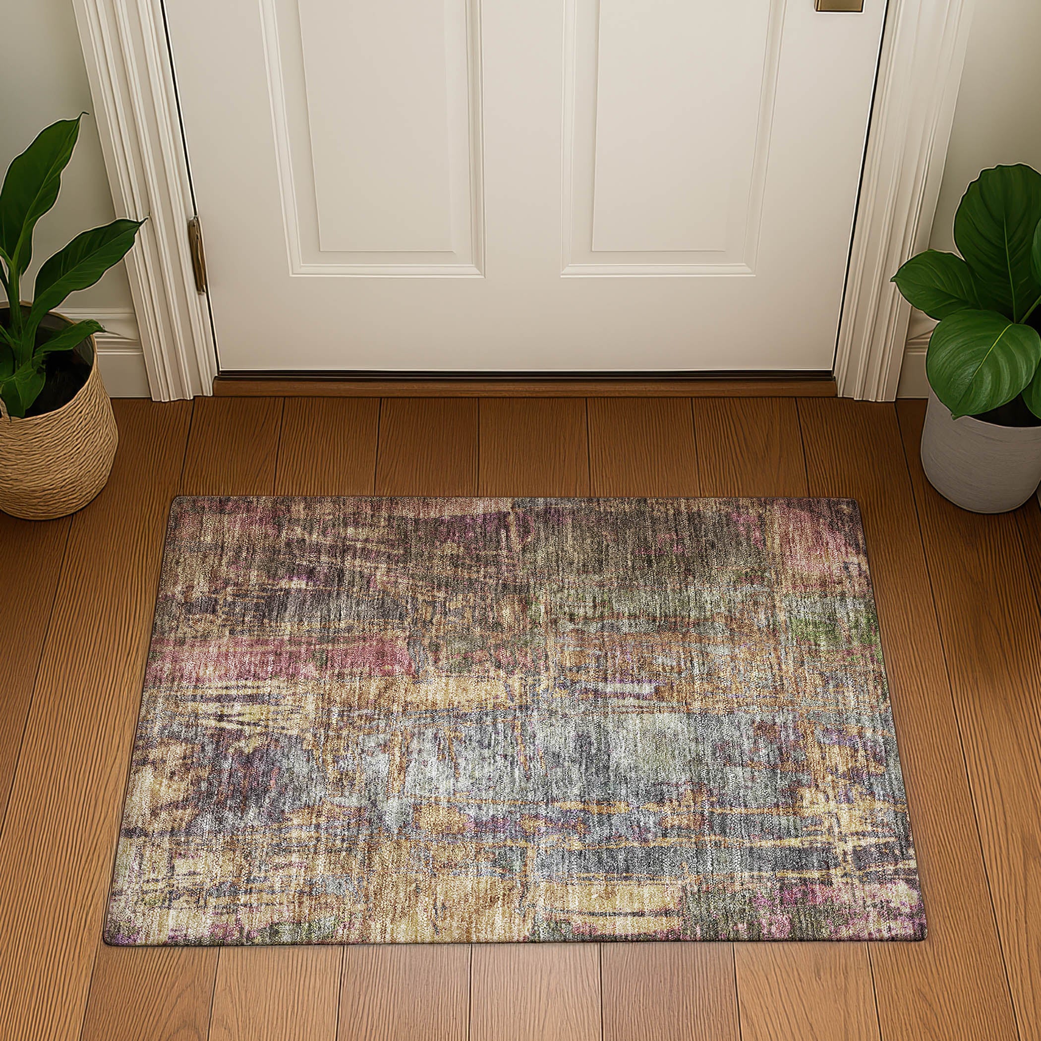 Siena Machine Washable Transitional Brown Rug 1'8" x 2'6" #shape_Rectangle