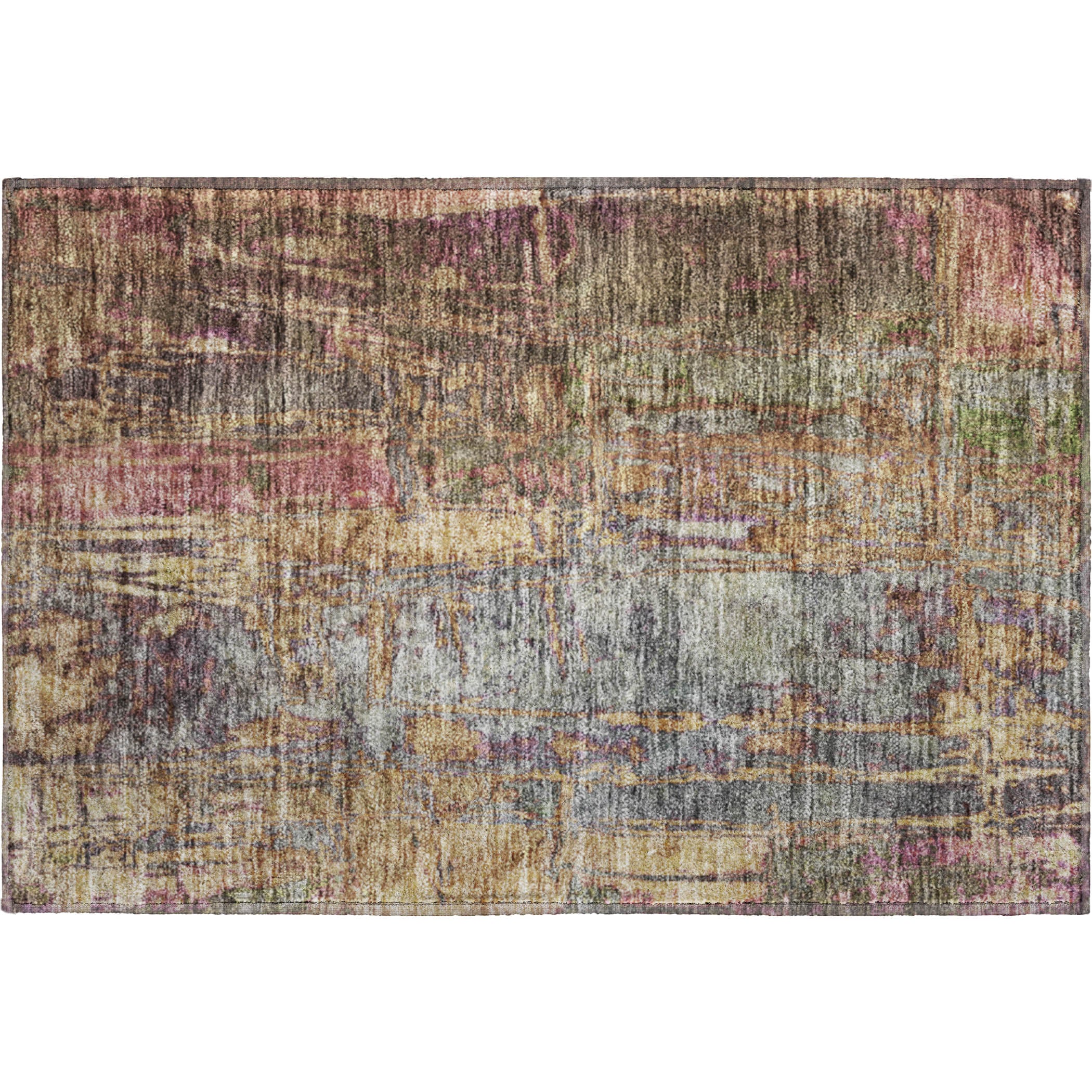 Siena Machine Washable Transitional Brown Rug 1'8" x 2'6" #shape_Rectangle
