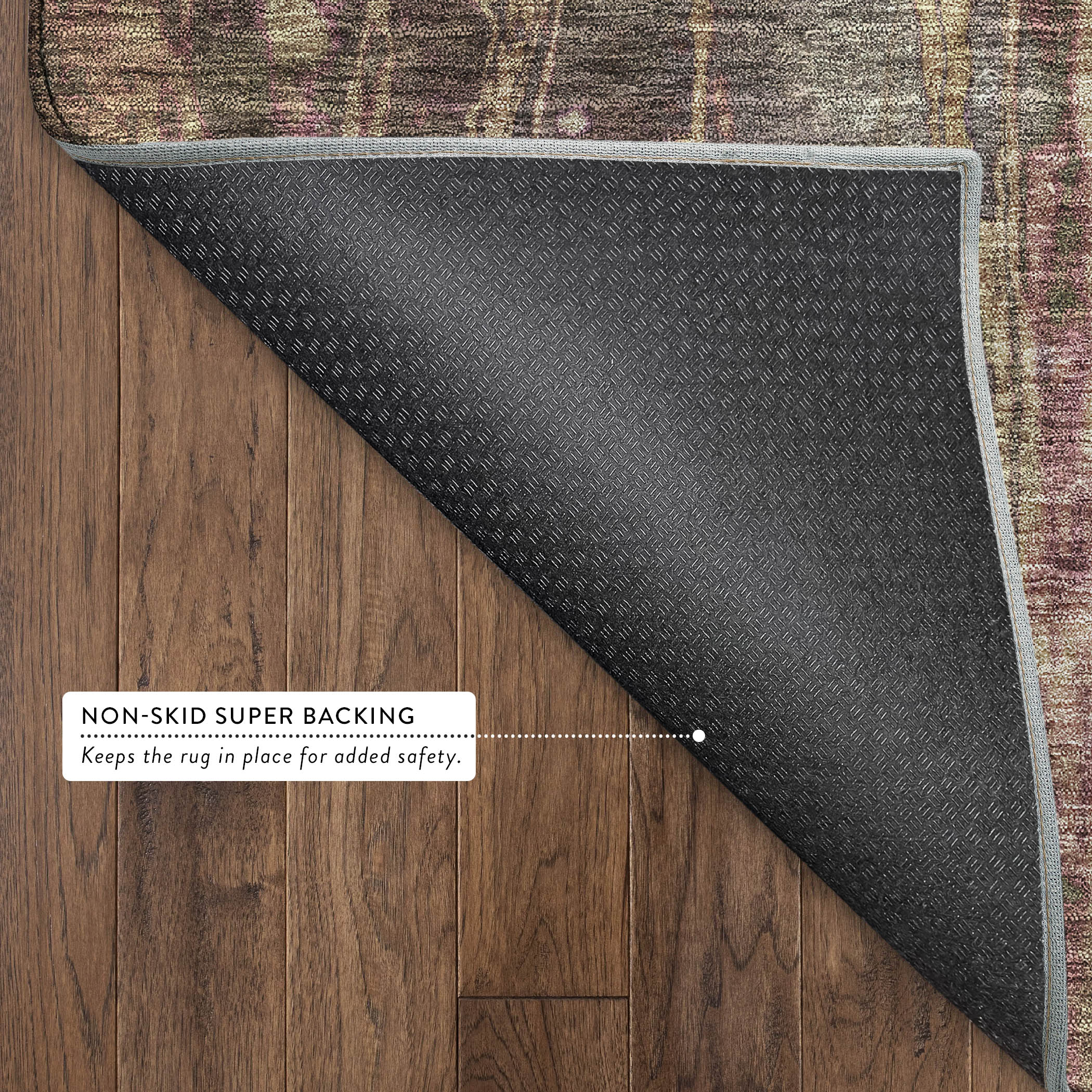 Siena Machine Washable Transitional Brown Rug 1'8" x 2'6" #shape_Rectangle