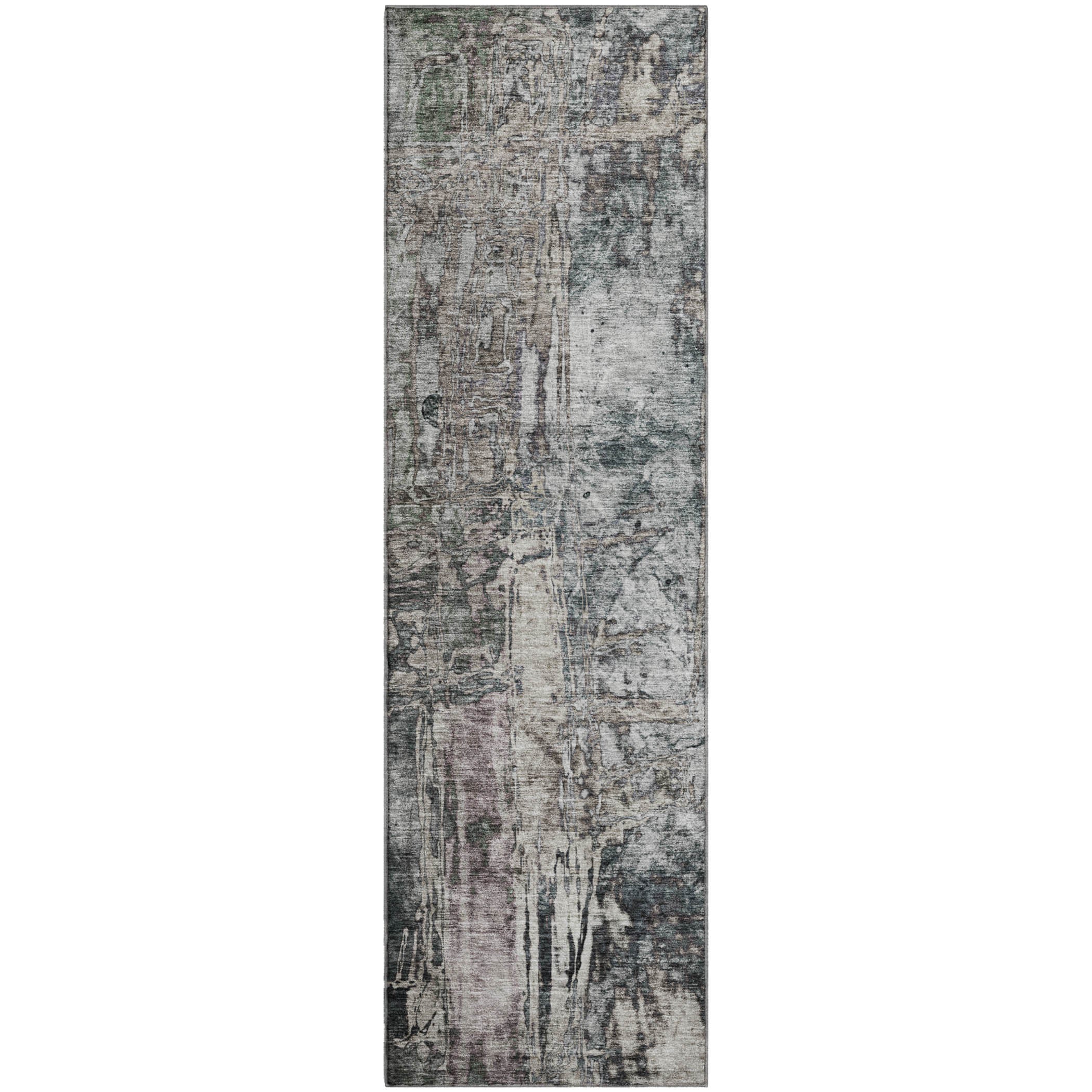 Siena Machine Washable Transitional Gray Rug 2'3" x 7'6" #shape_Runner