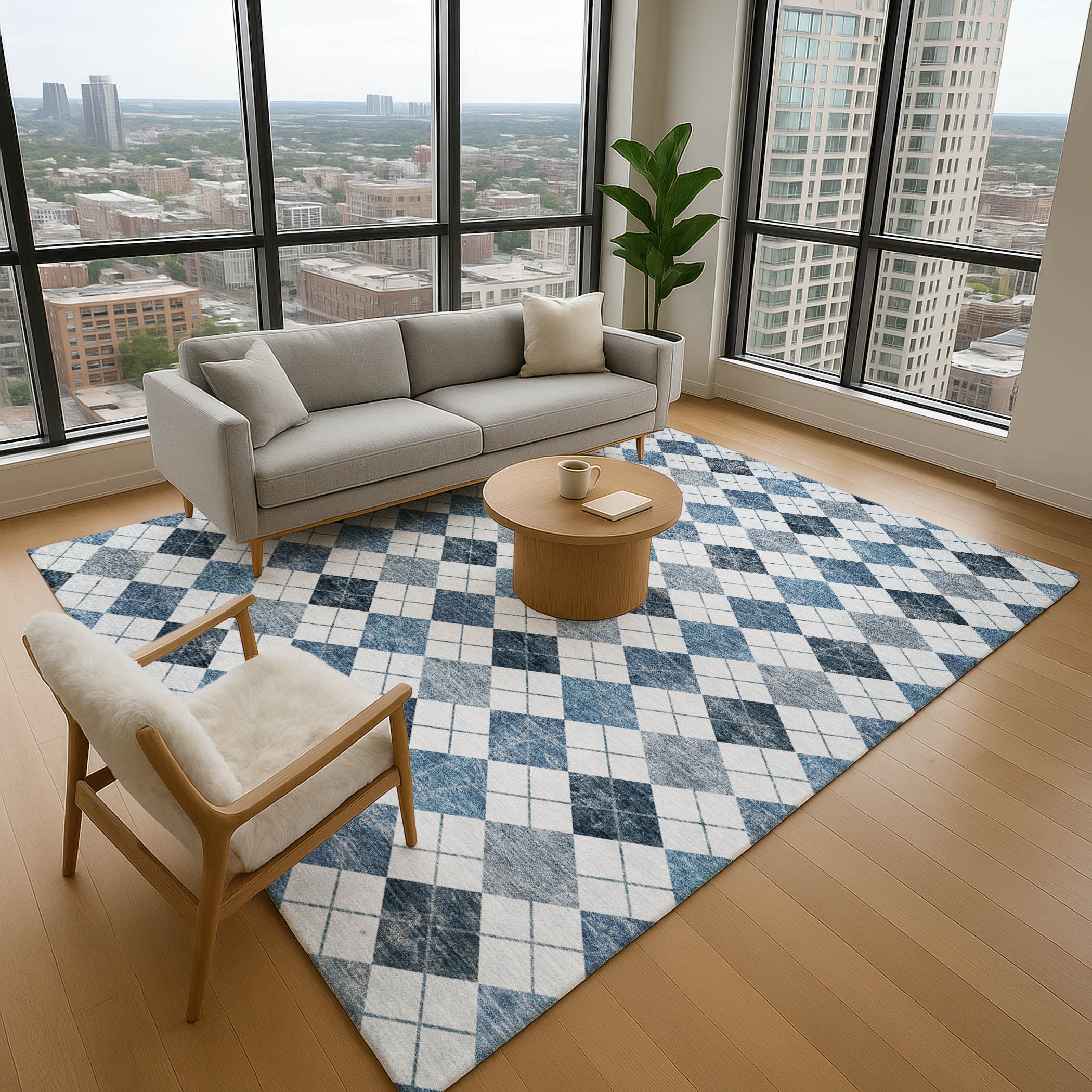 Marrakech Machine Washable Transitional Blue Rug 2'6" x 3'10" #shape_Rectangle
