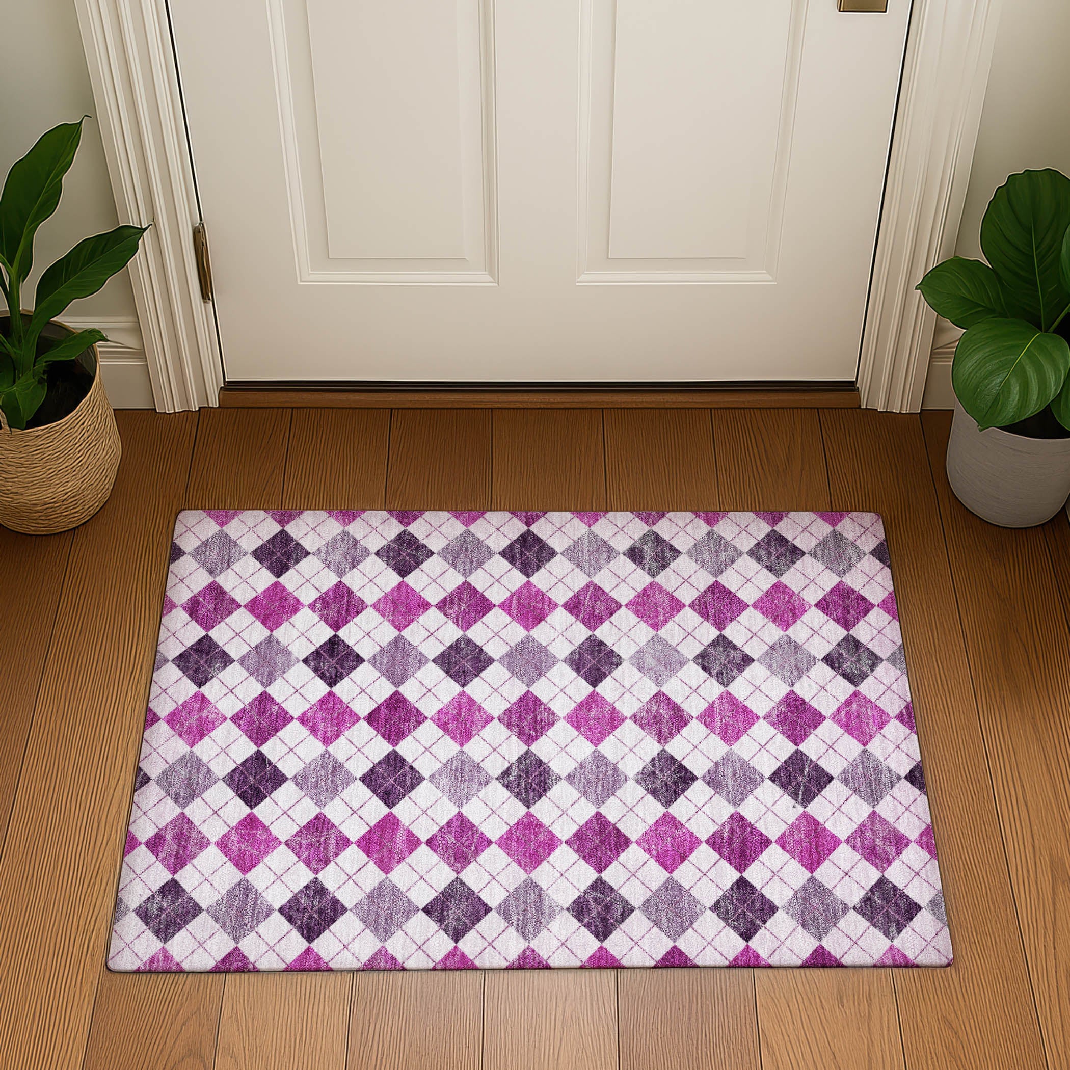 Marrakech Machine Washable Transitional Blush Pink Rug 1'8" x 2'6" #shape_Rectangle