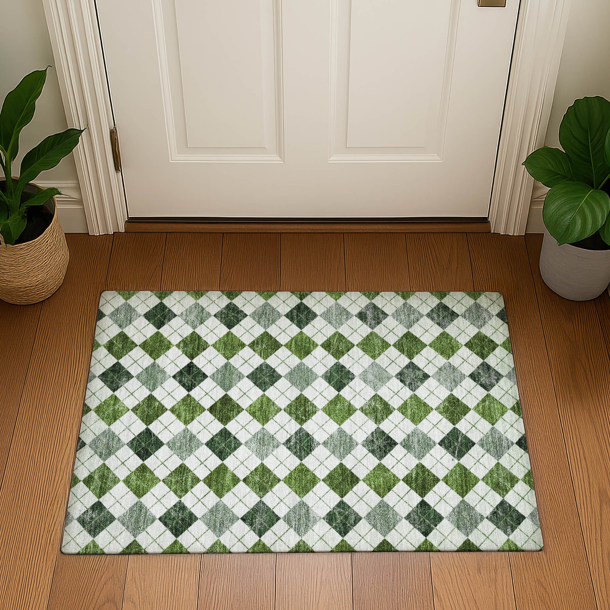 Marrakech Machine Washable Transitional Olive Green Rug 1'8" x 2'6" #shape_Rectangle