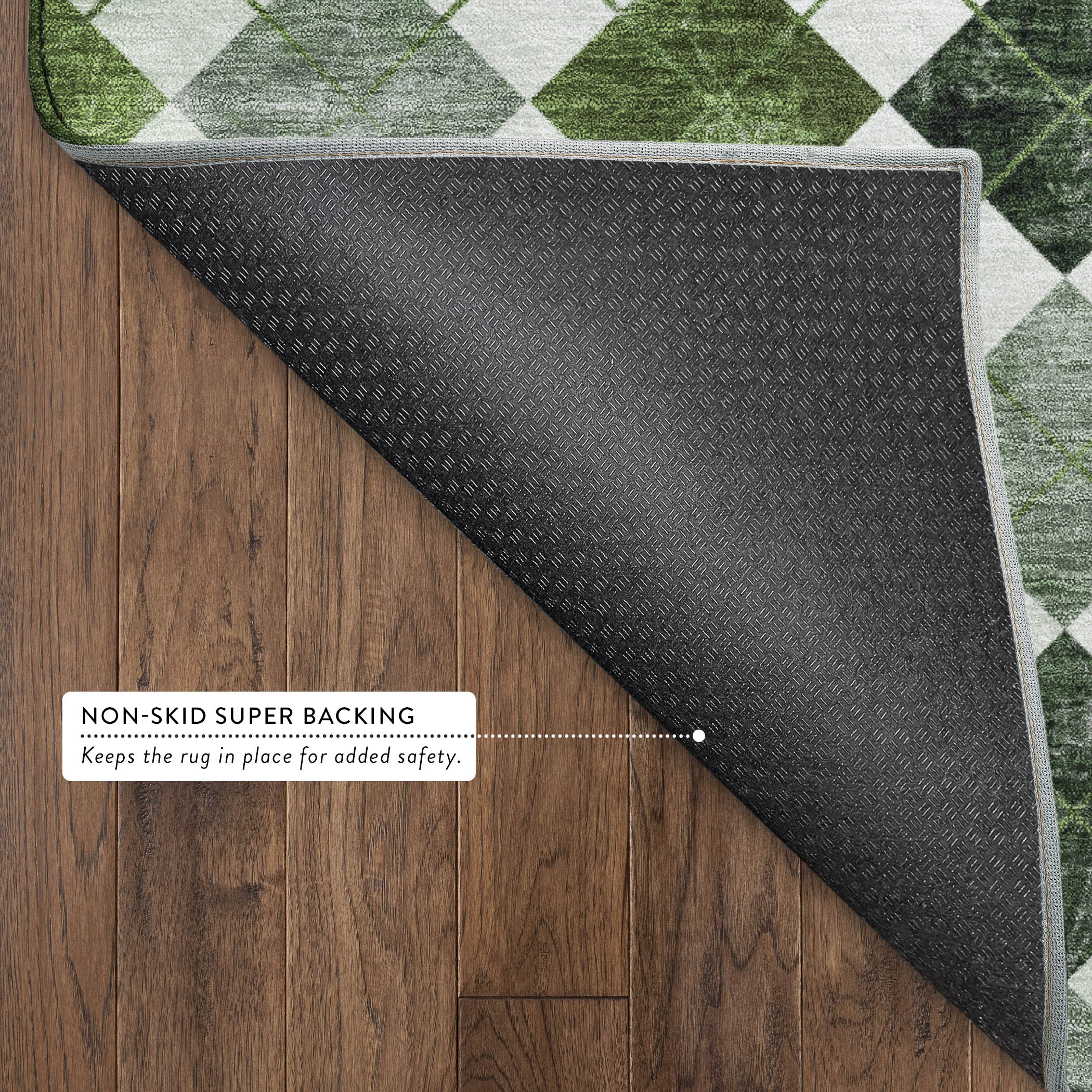Marrakech Machine Washable Transitional Olive Green Rug 1'8" x 2'6" #shape_Rectangle