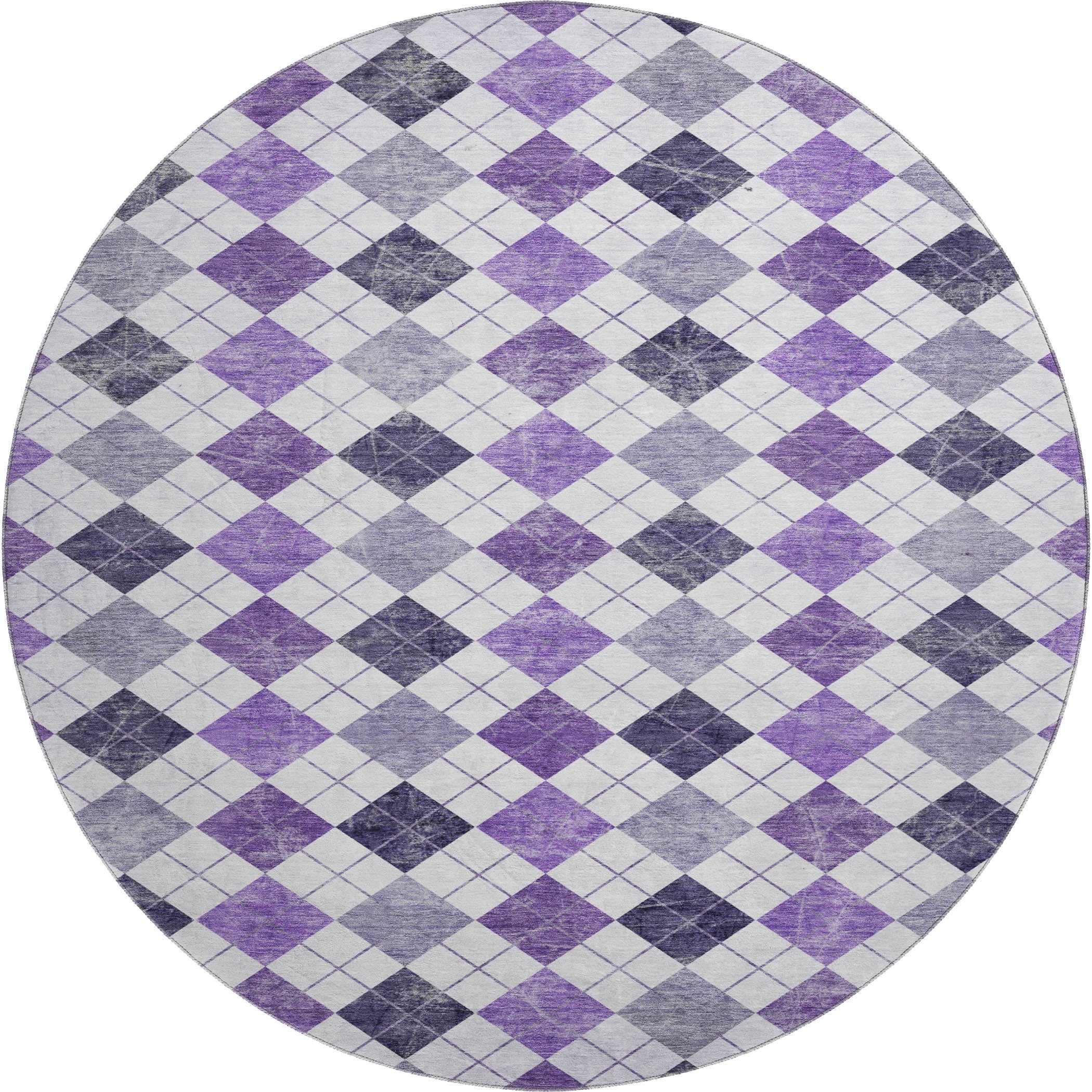 Marrakech Machine Washable Transitional Plum Purple Rug 8' x 8' #shape_Round