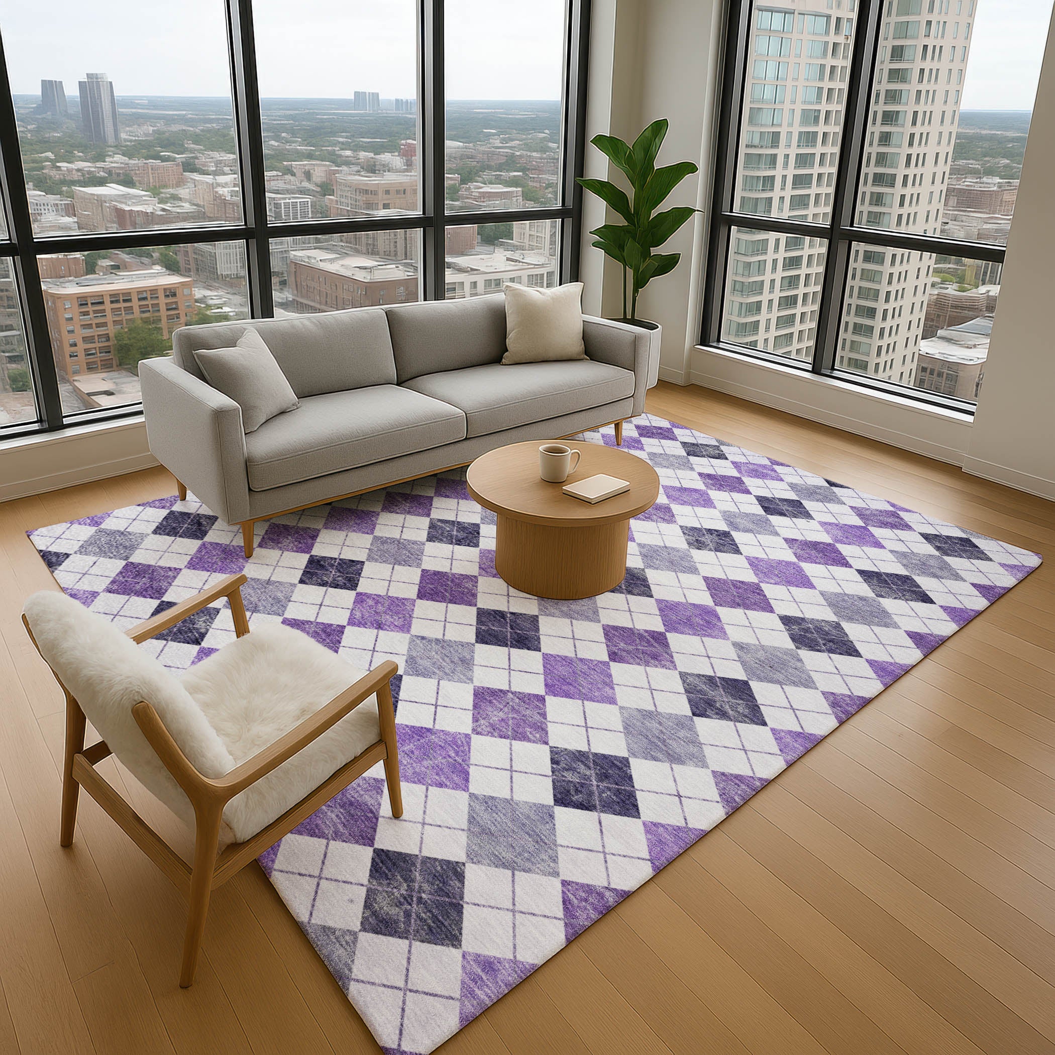 Marrakech Machine Washable Transitional Plum Purple Rug 2'6" x 3'10" #shape_Rectangle